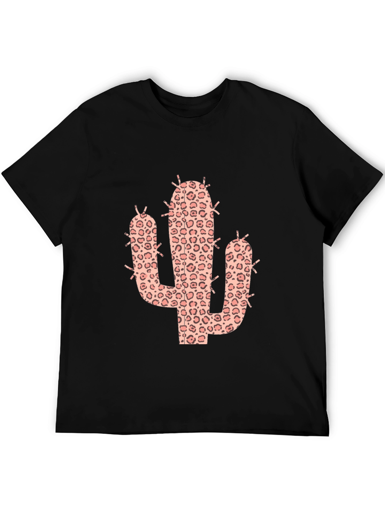 Leopard Cactus Graphic Tee - Black
