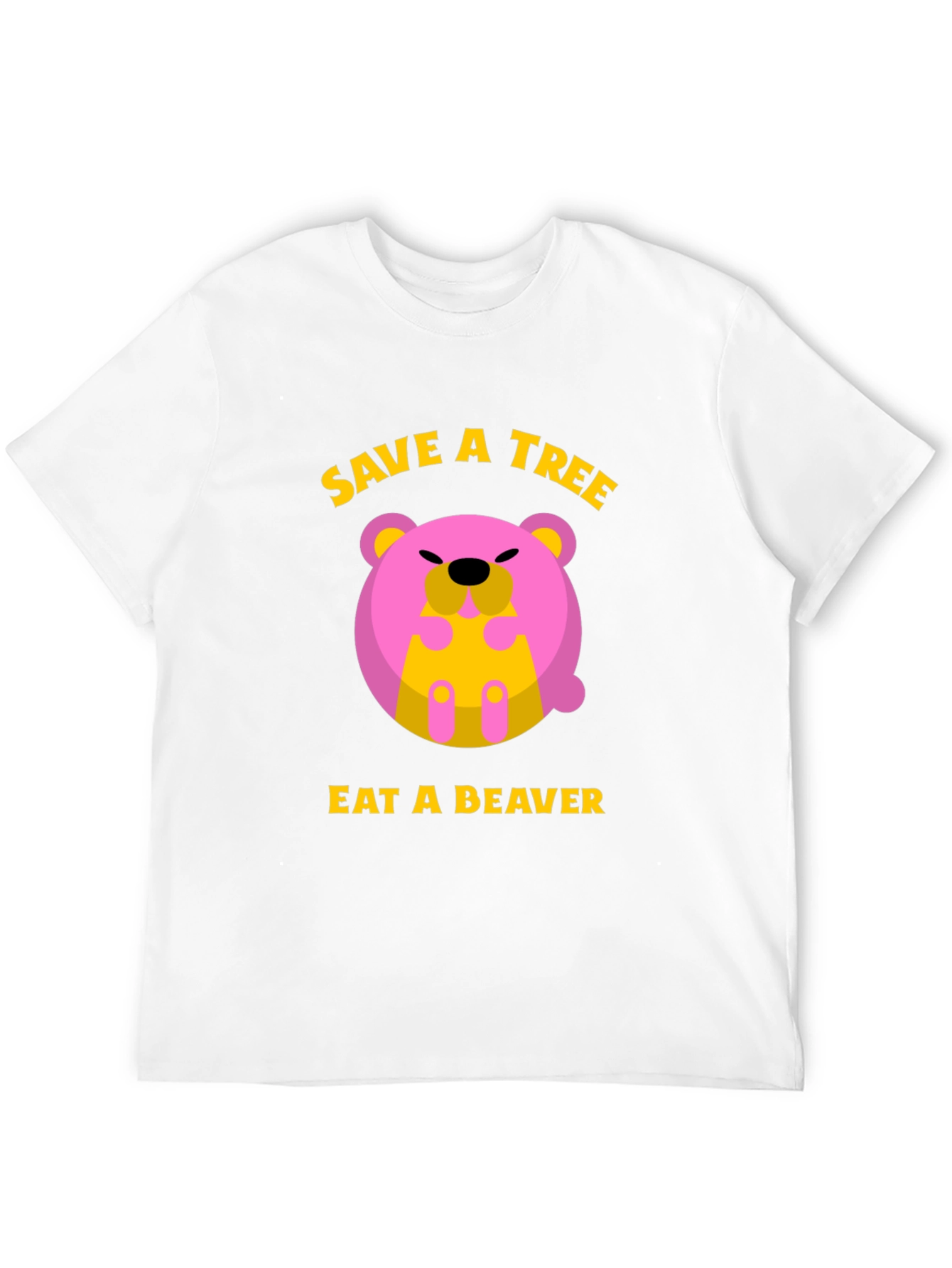 Save a Tree Eat a Beaver Funny Graphic T-Shirt