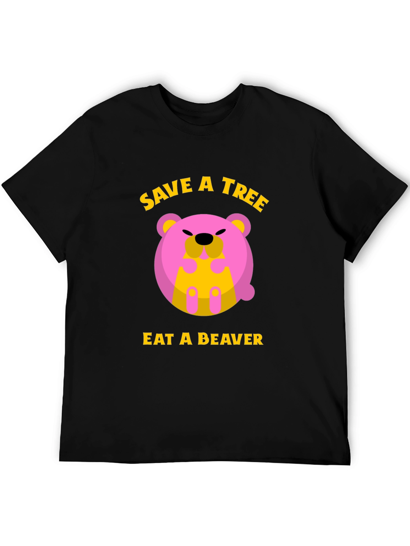 Save a Tree Eat a Beaver Funny Graphic T-Shirt