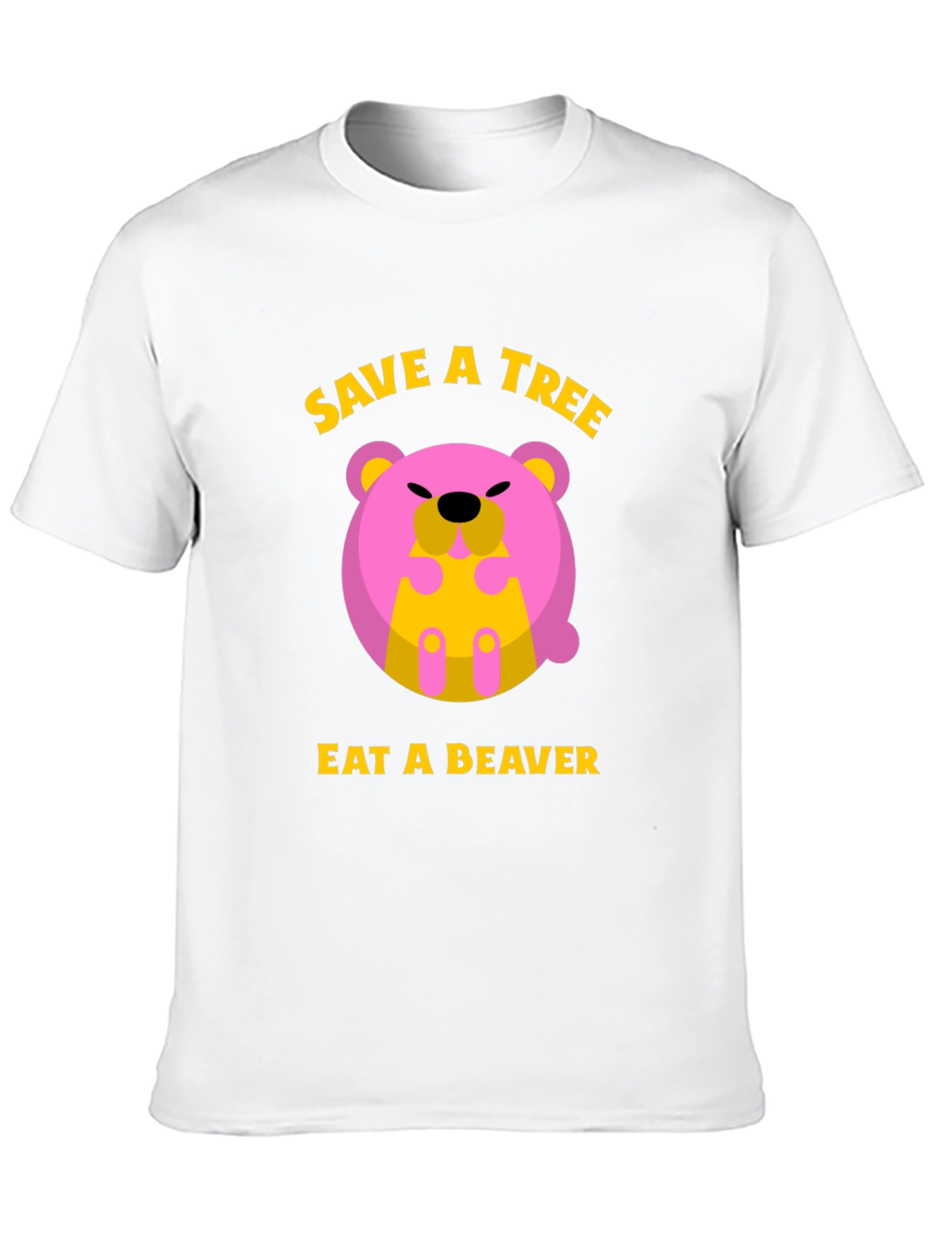 Save a Tree Eat a Beaver Funny Graphic T-Shirt