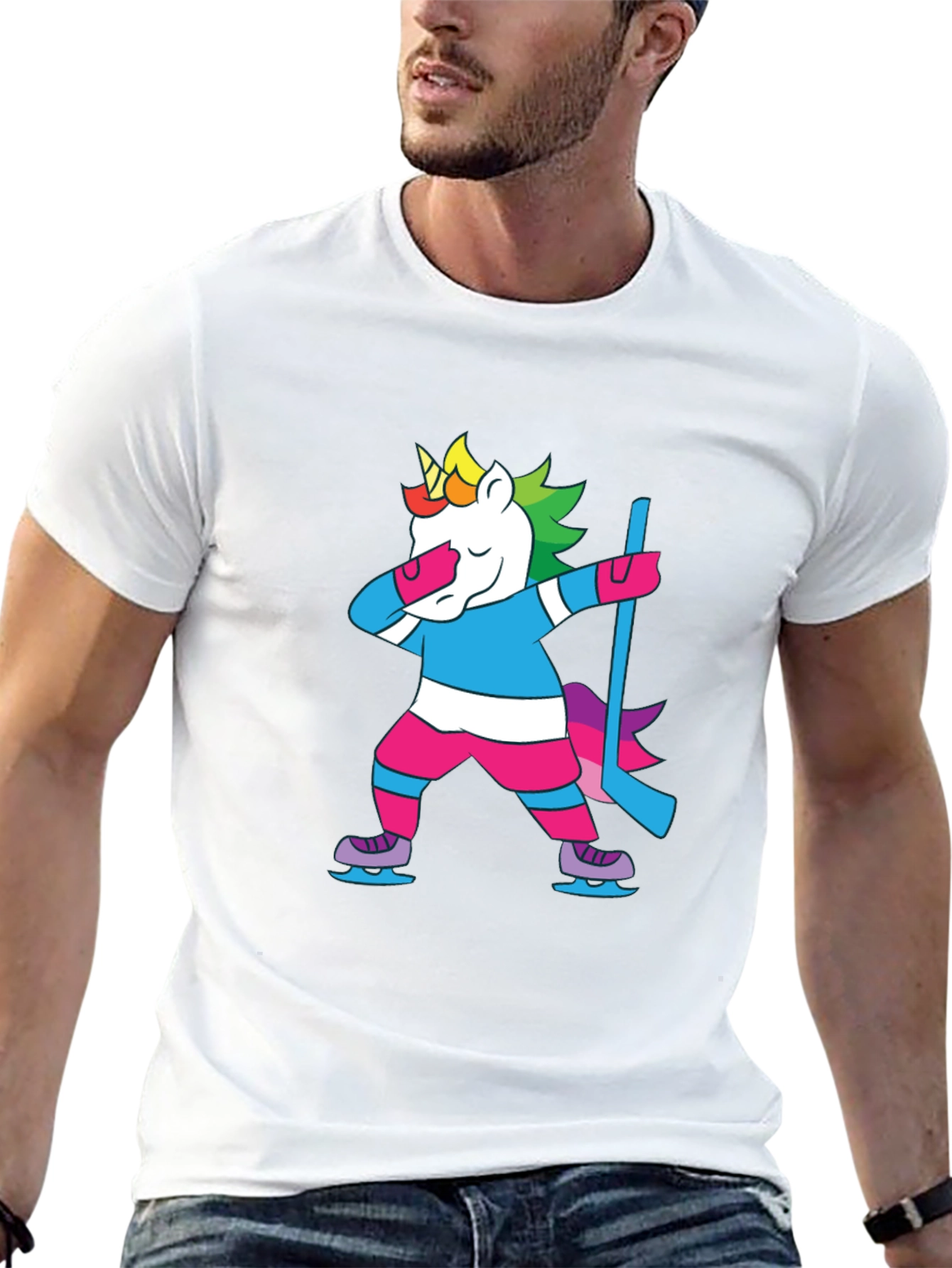 Unicorn Hockey Dab T-Shirt - Black