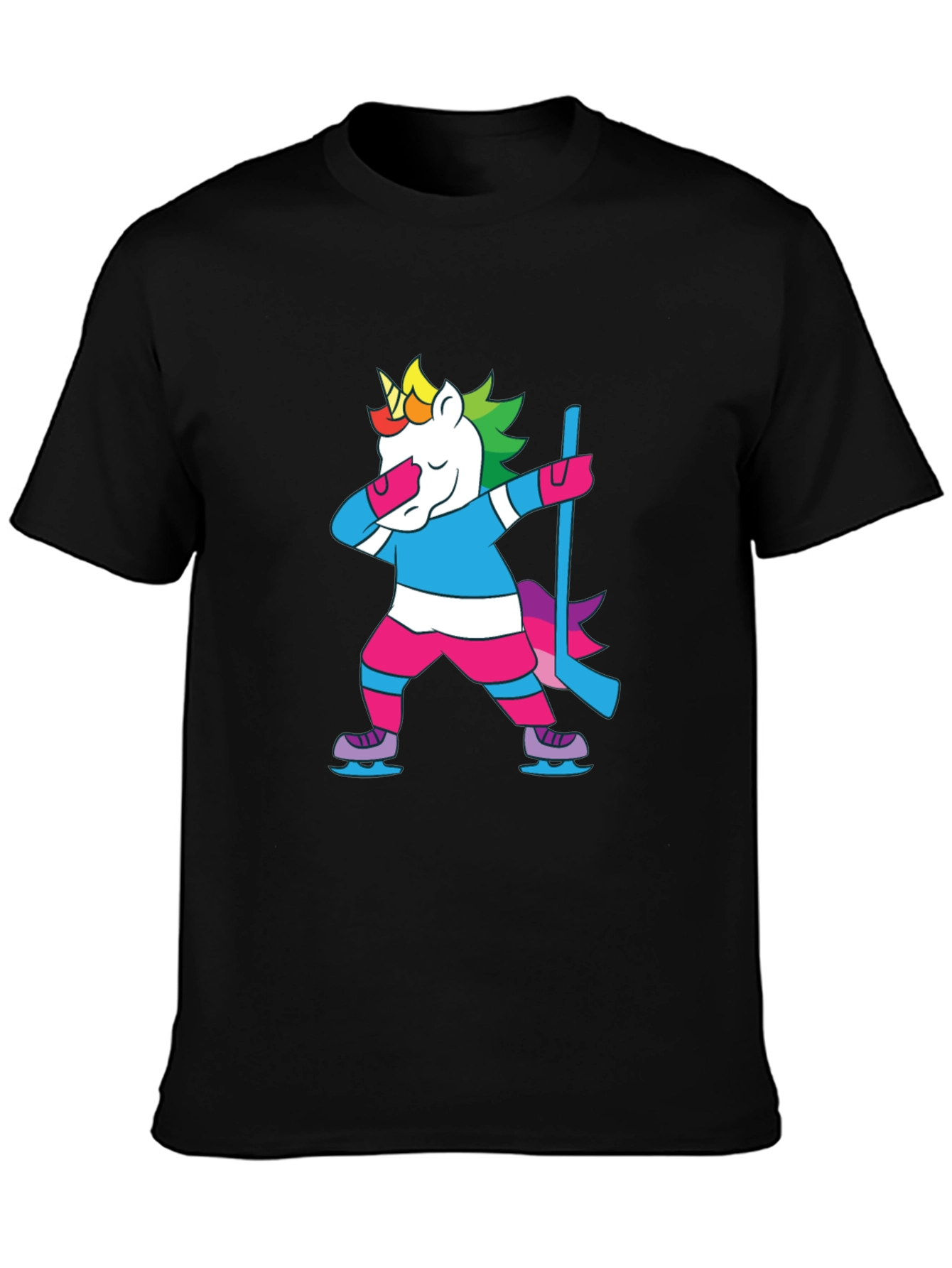 Unicorn Hockey Dab T-Shirt - Black
