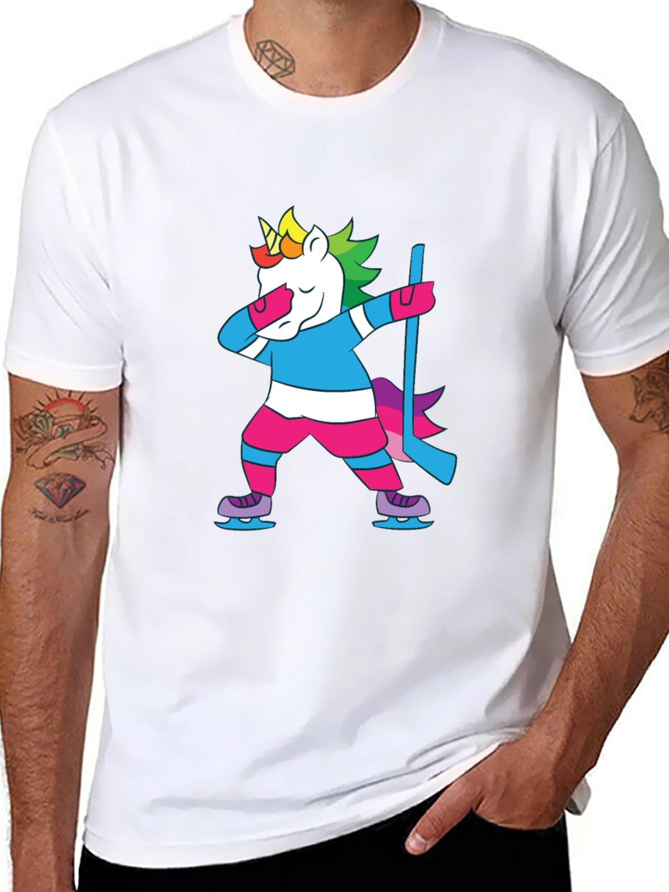 Unicorn Hockey Dab T-Shirt - Black