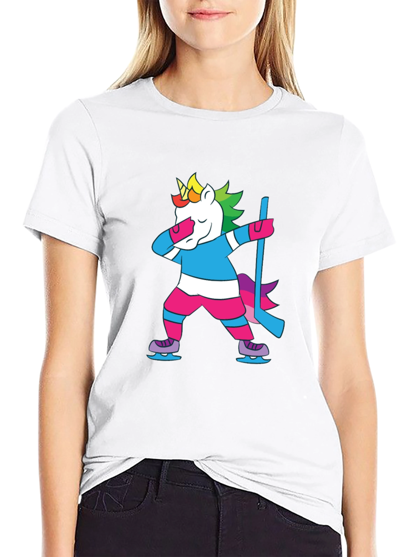 Unicorn Hockey Dab T-Shirt - Black