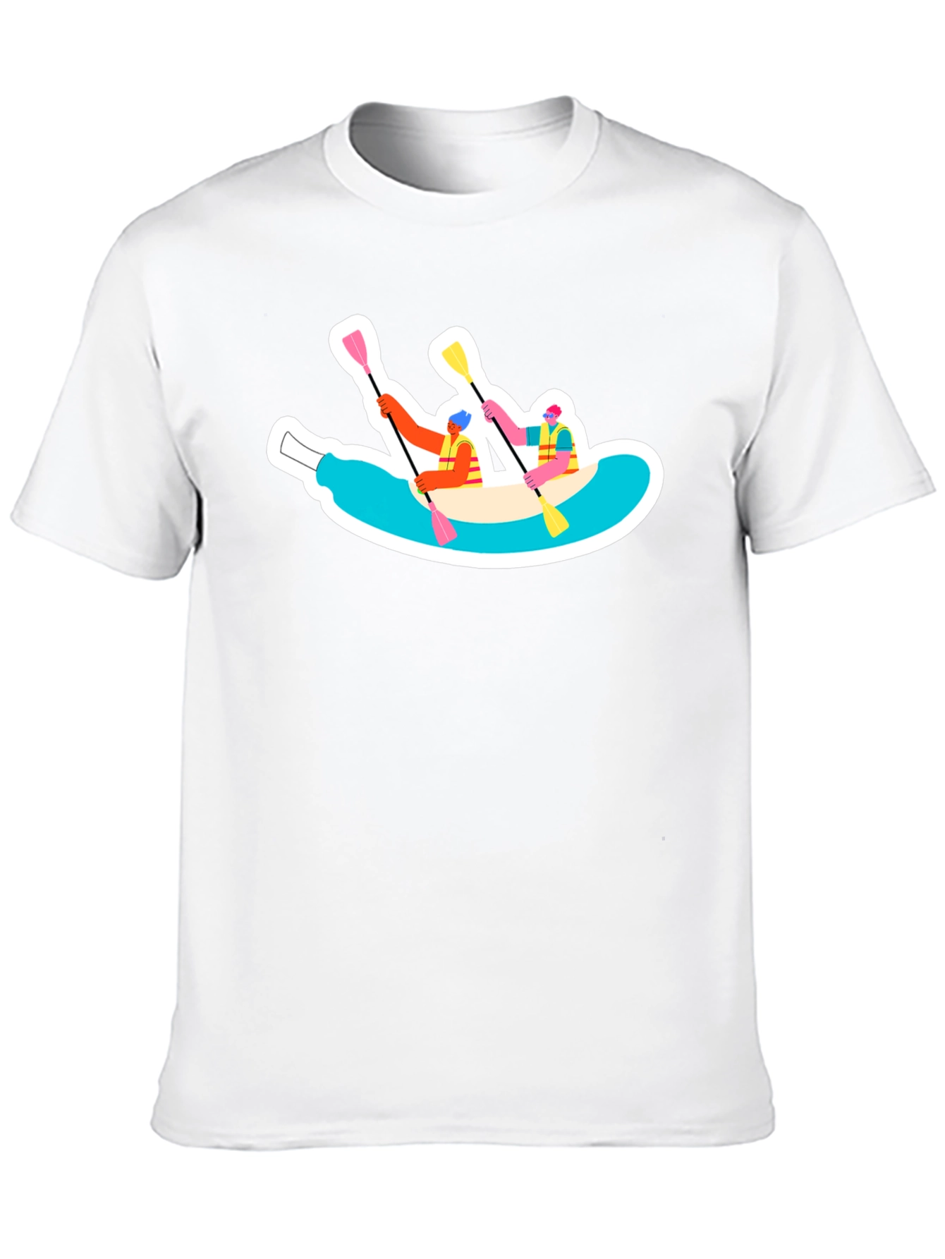 Rafting Adventure Graphic Tee - Black Cotton T-Shirt