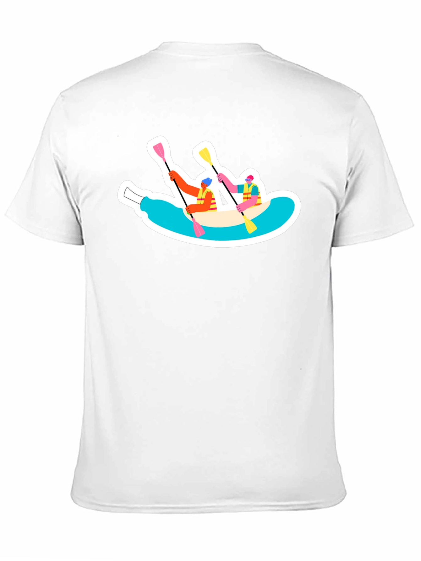 Rafting Adventure Graphic Tee - Black Cotton T-Shirt