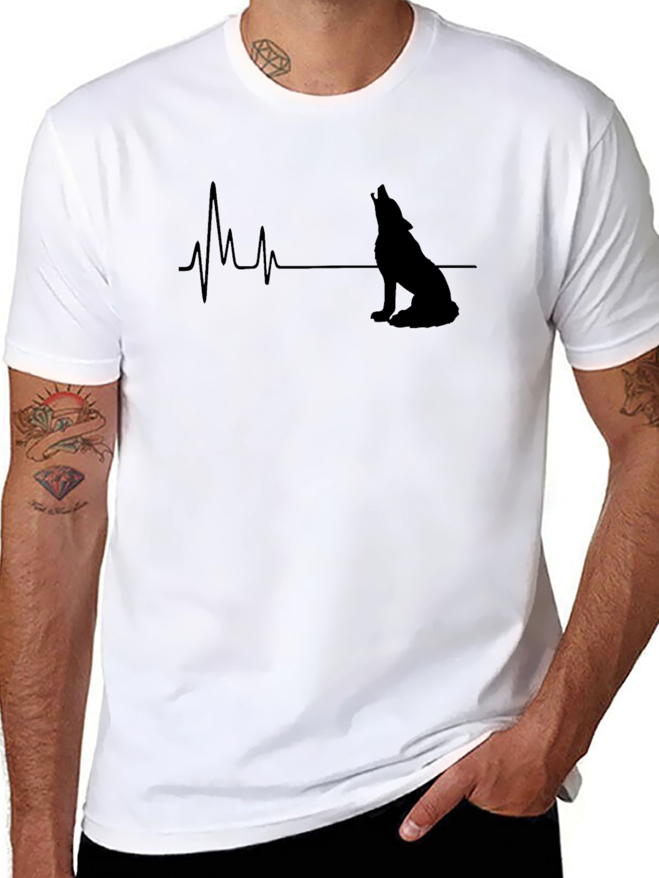 Wolf Heartbeat T-Shirt - Unique Graphic Tee