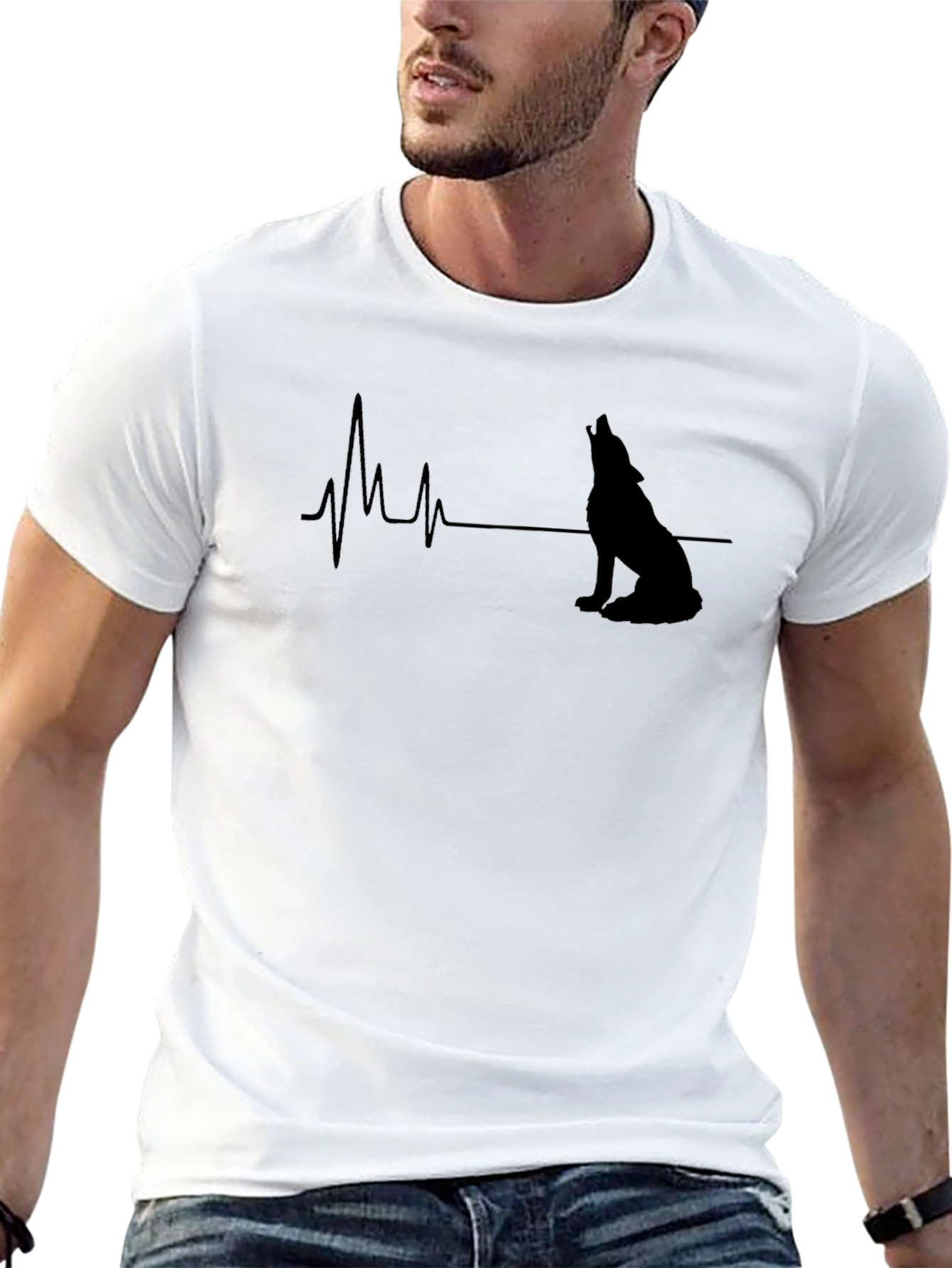 Wolf Heartbeat T-Shirt - Unique Graphic Tee