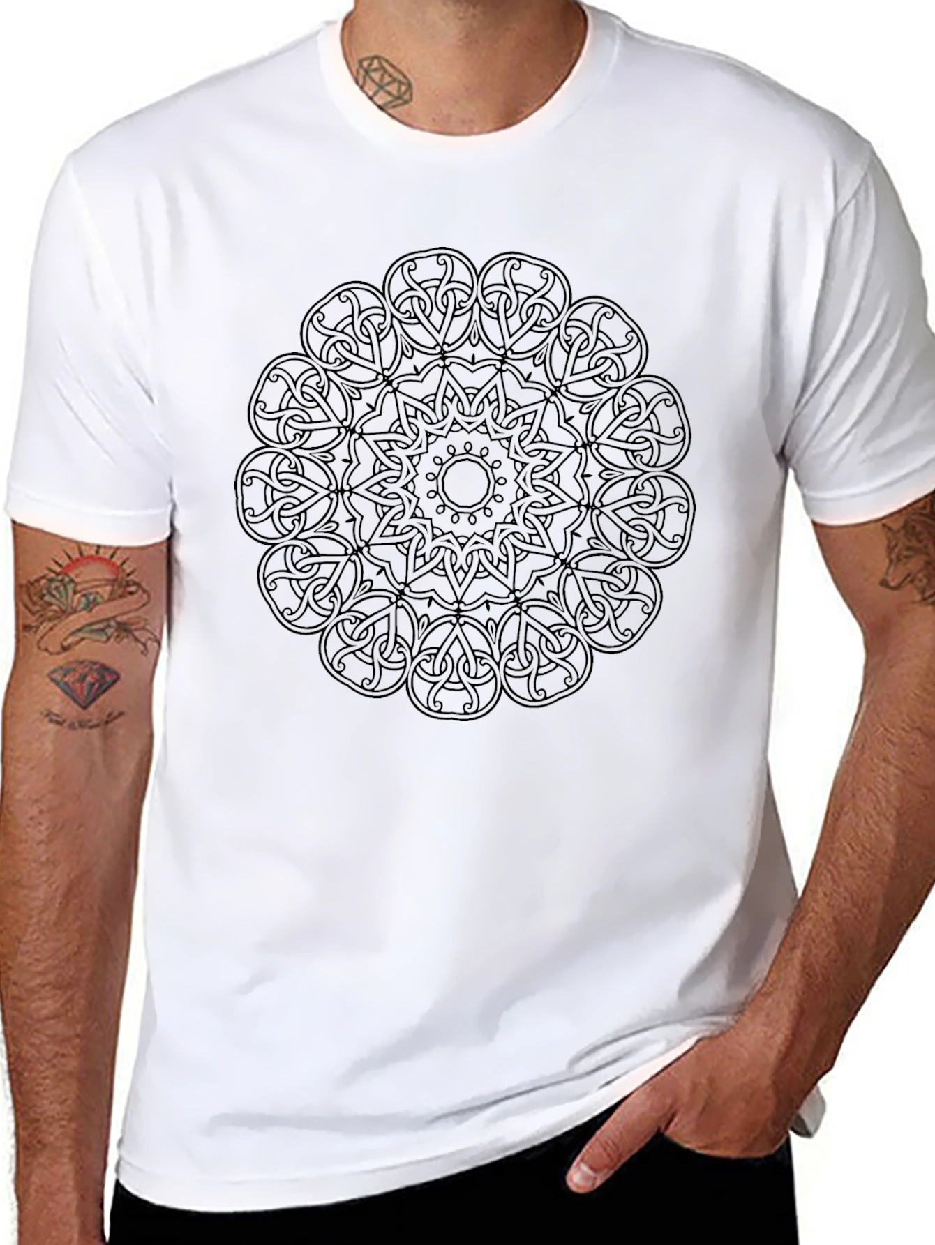 Celtic Knot Mandala Black T-Shirt - Stylish Graphic Tee