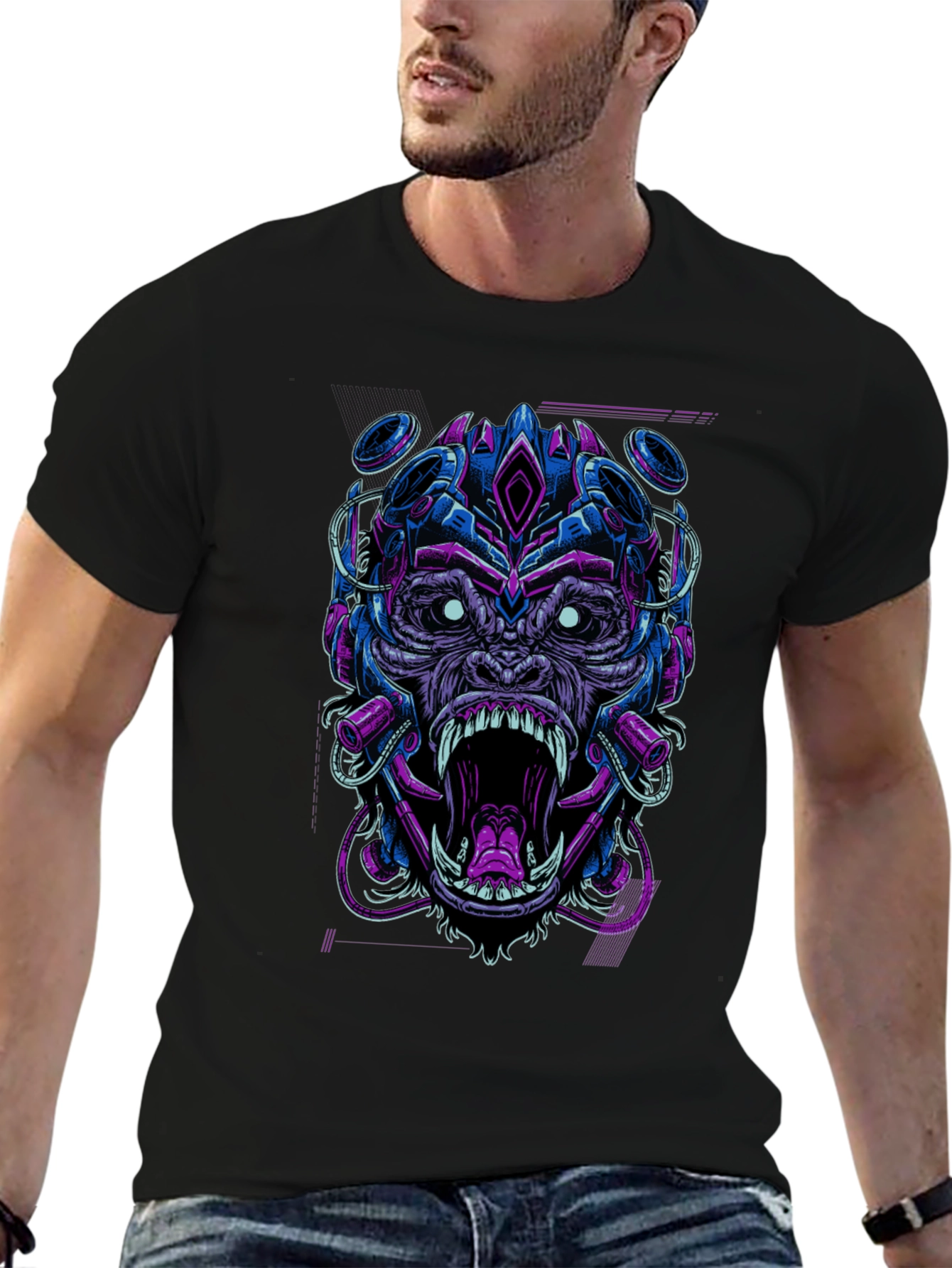 Cyberpunk Gorilla Graphic Tee