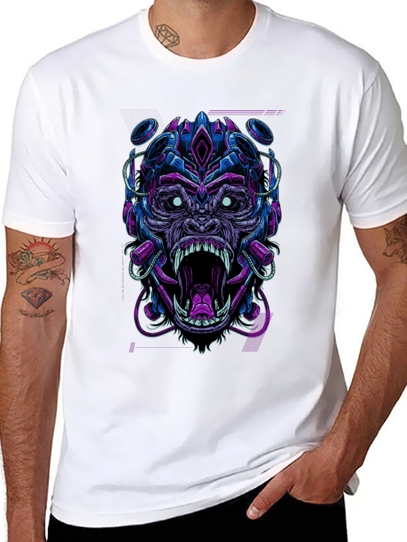 Cyberpunk Gorilla Graphic Tee