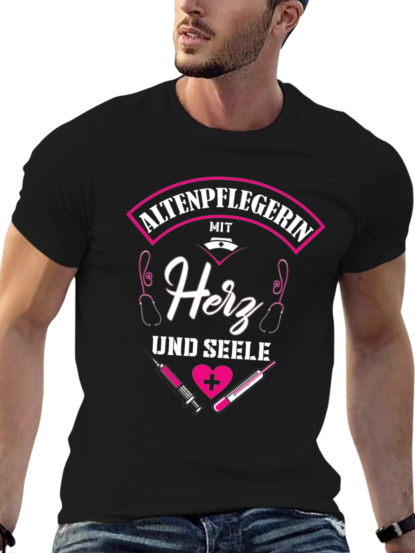 Altenpflegerin Heart & Soul Graphic Tee