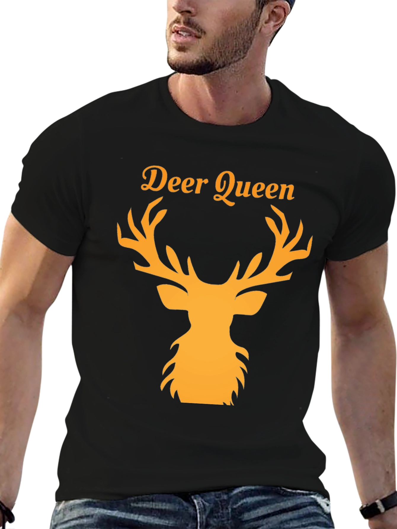 Deer Queen Graphic Tee - Black Unisex T-Shirt