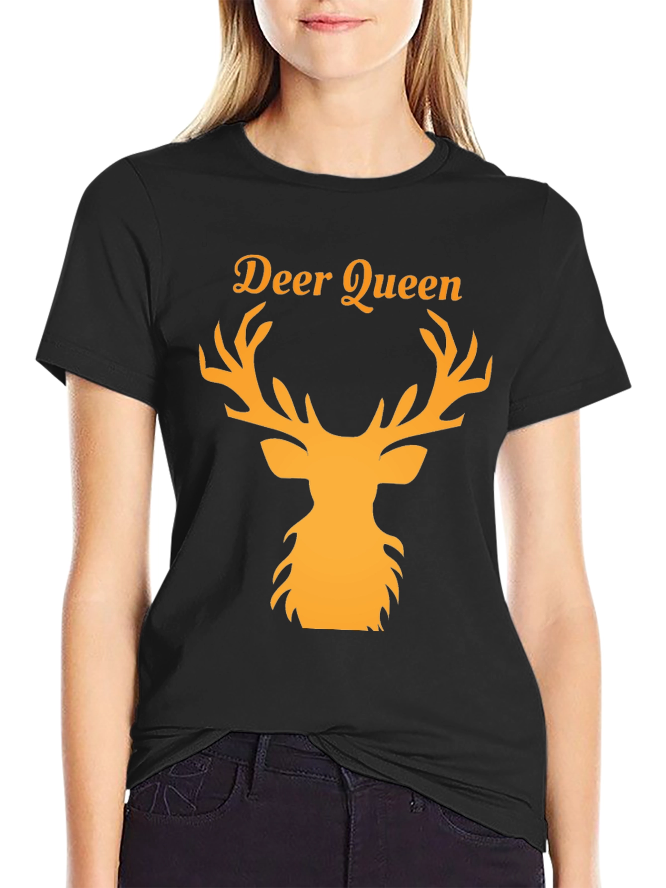 Deer Queen Graphic Tee - Black Unisex T-Shirt