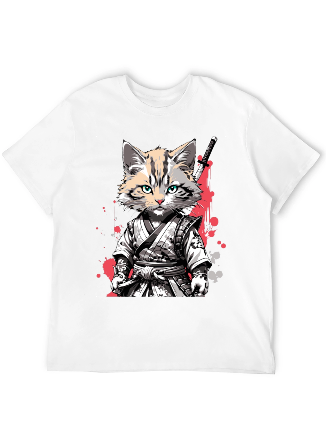 Samurai Cat T-Shirt - Unique Graphic Tee