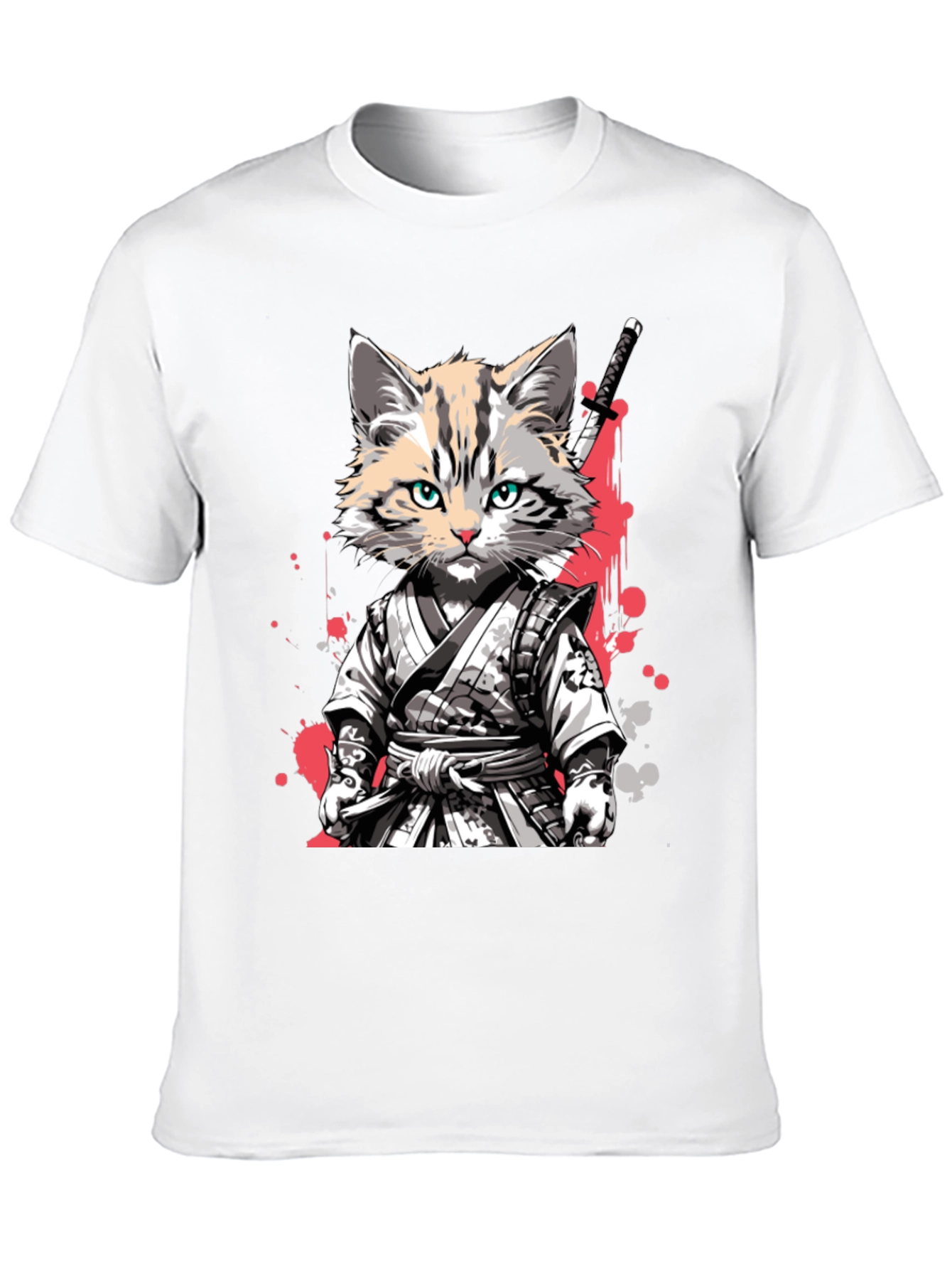 Samurai Cat T-Shirt - Unique Graphic Tee