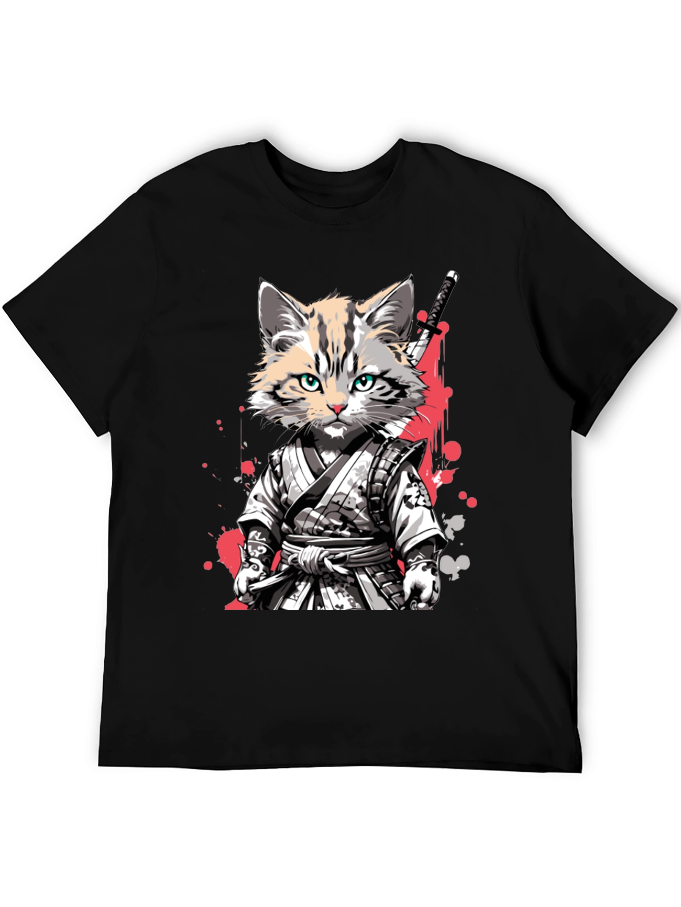 Samurai Cat T-Shirt - Unique Graphic Tee