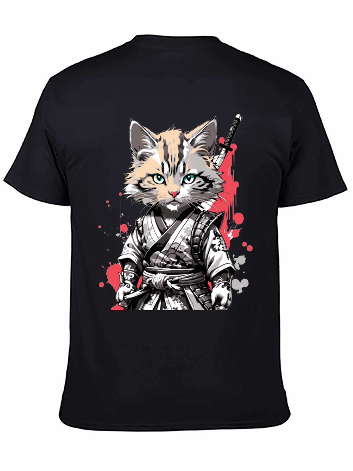 Samurai Cat T-Shirt - Unique Graphic Tee