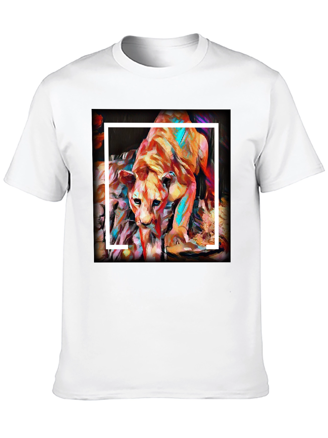 Lion Art Graphic T-Shirt - Soft Cotton Tee