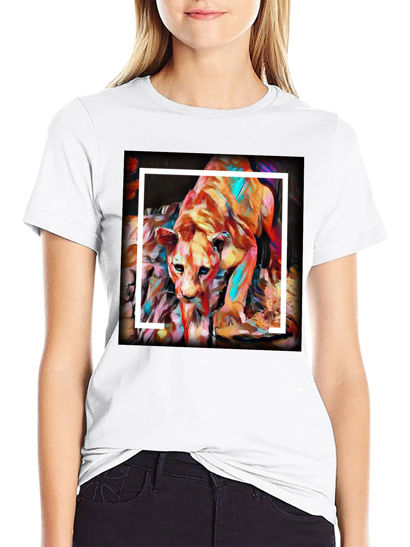 Lion Art Graphic T-Shirt - Soft Cotton Tee