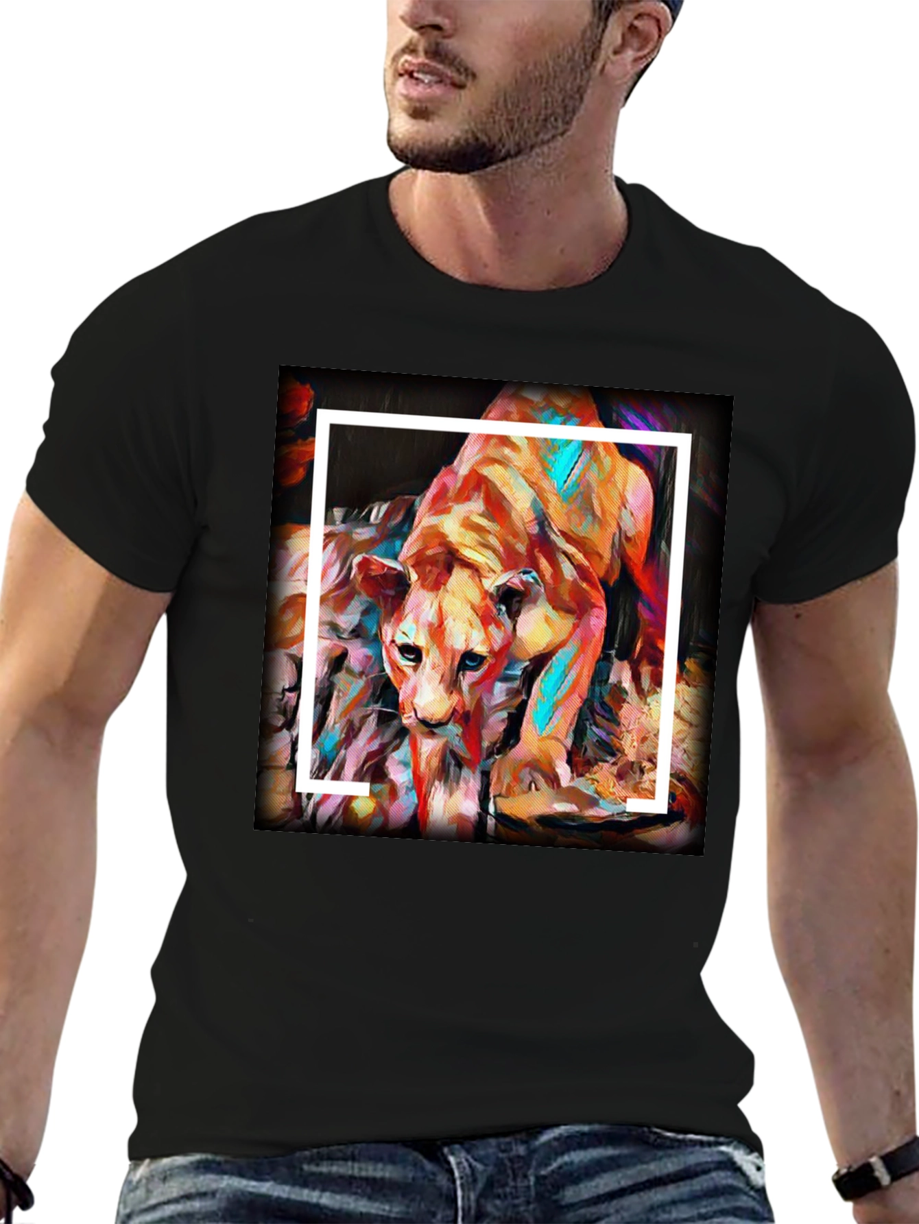 Lion Art Graphic T-Shirt - Soft Cotton Tee