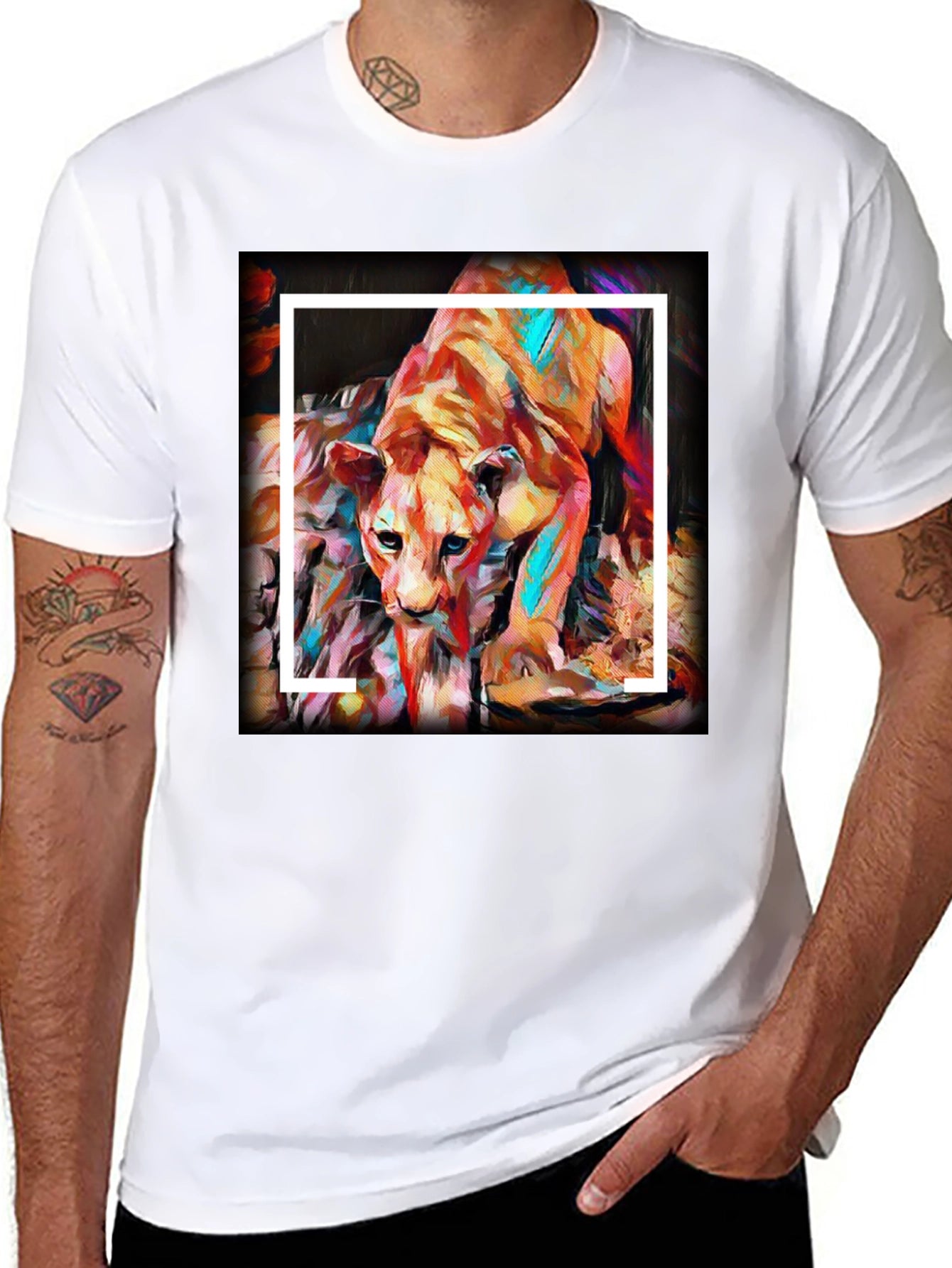 Lion Art Graphic T-Shirt - Soft Cotton Tee