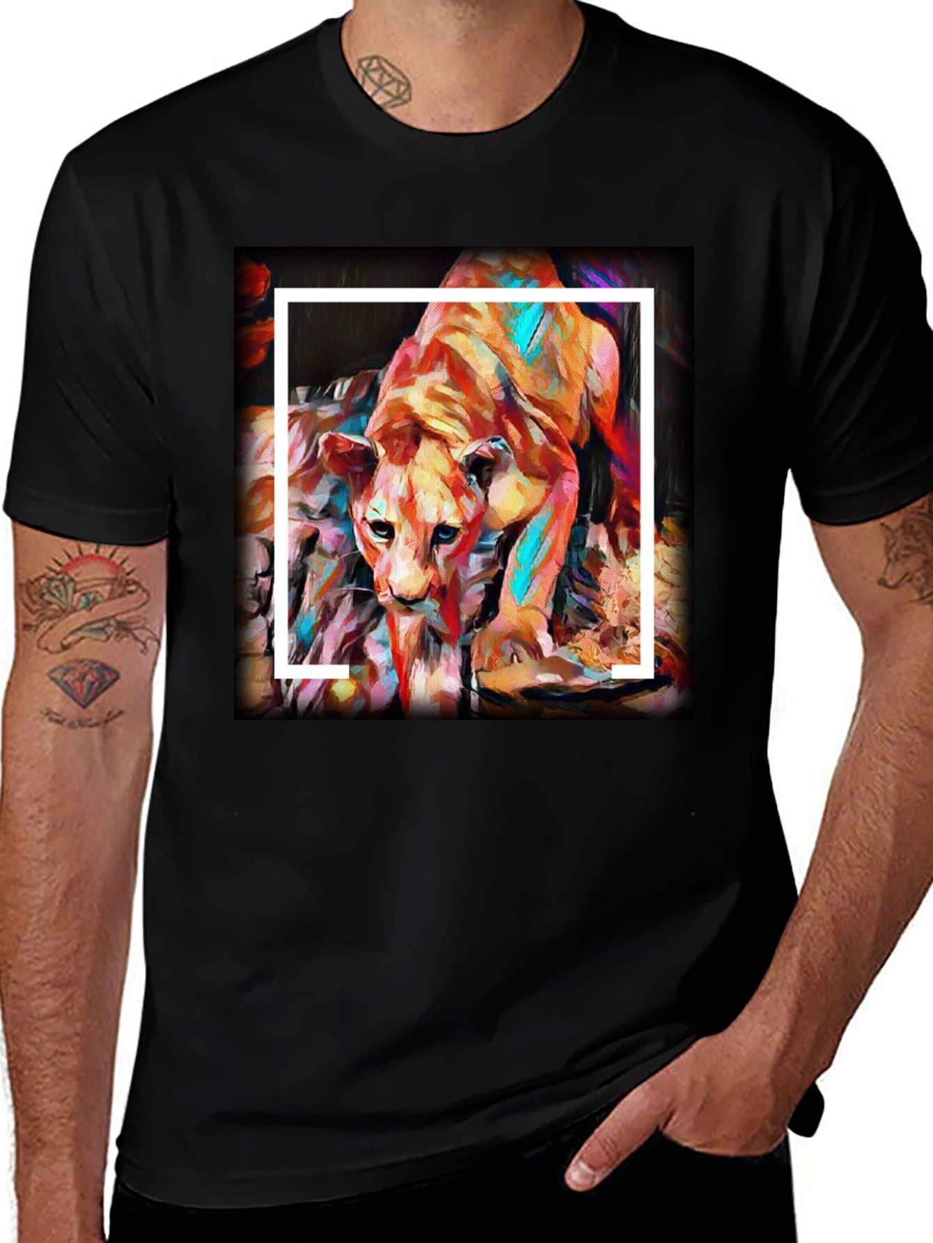 Lion Art Graphic T-Shirt - Soft Cotton Tee