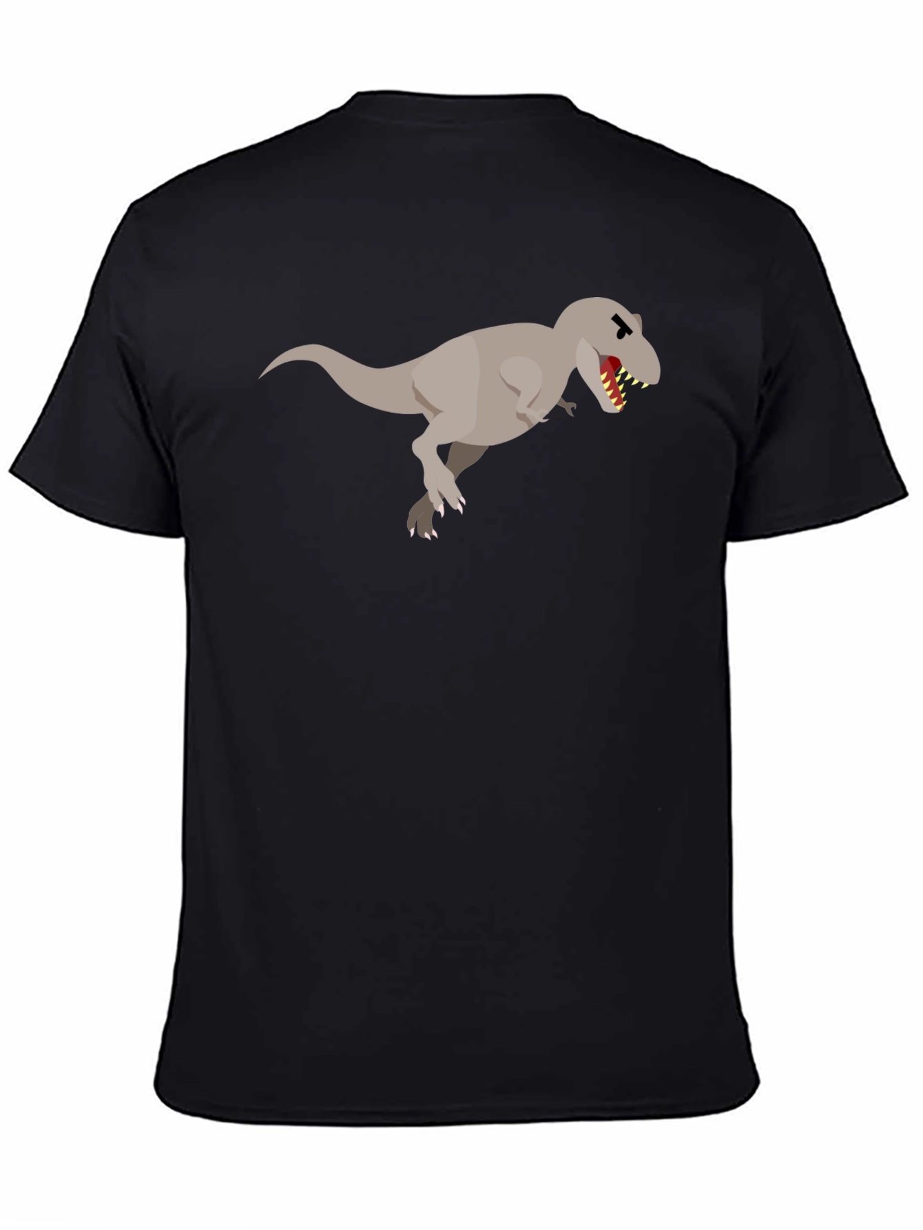 Dinosaur Graphic Tee - Black Cotton T-Shirt