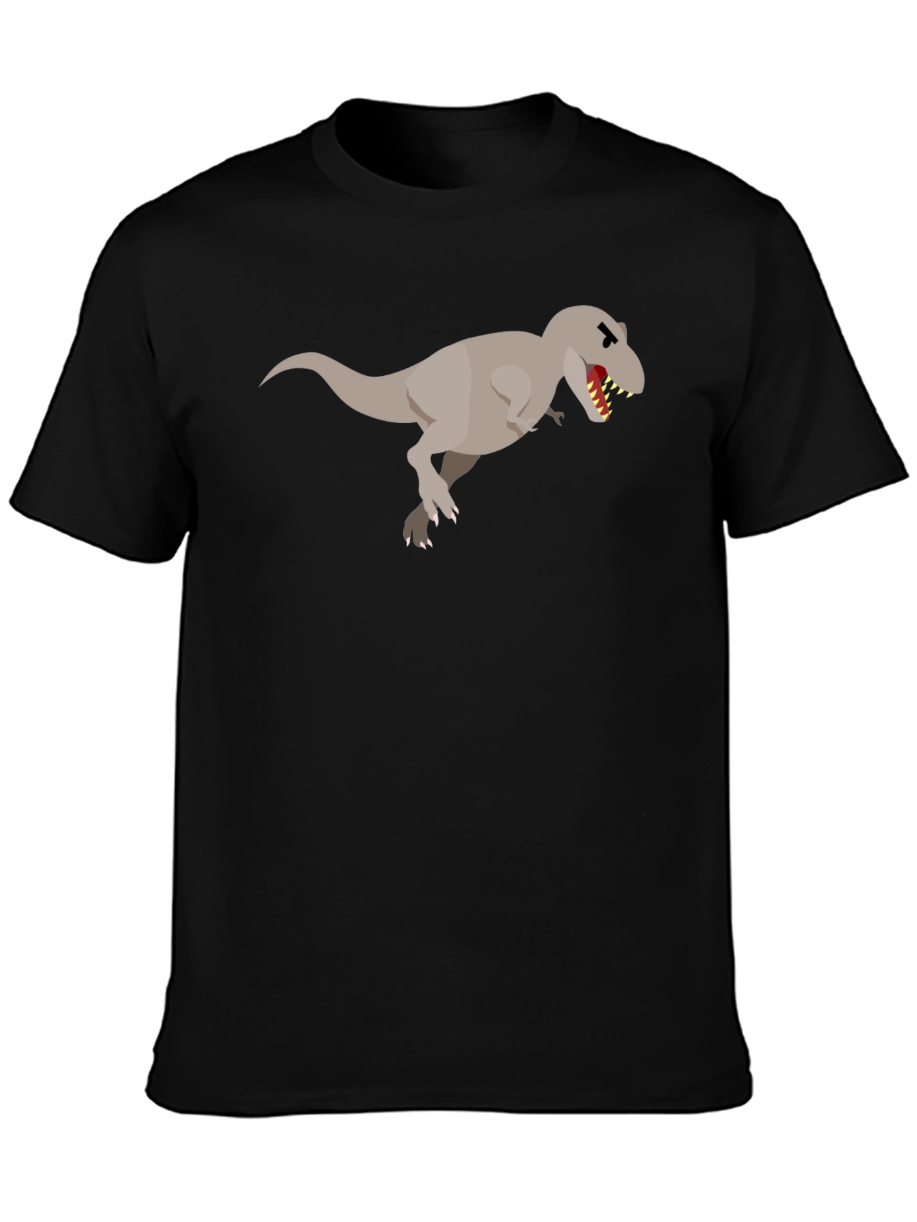 Dinosaur Graphic Tee - Black Cotton T-Shirt