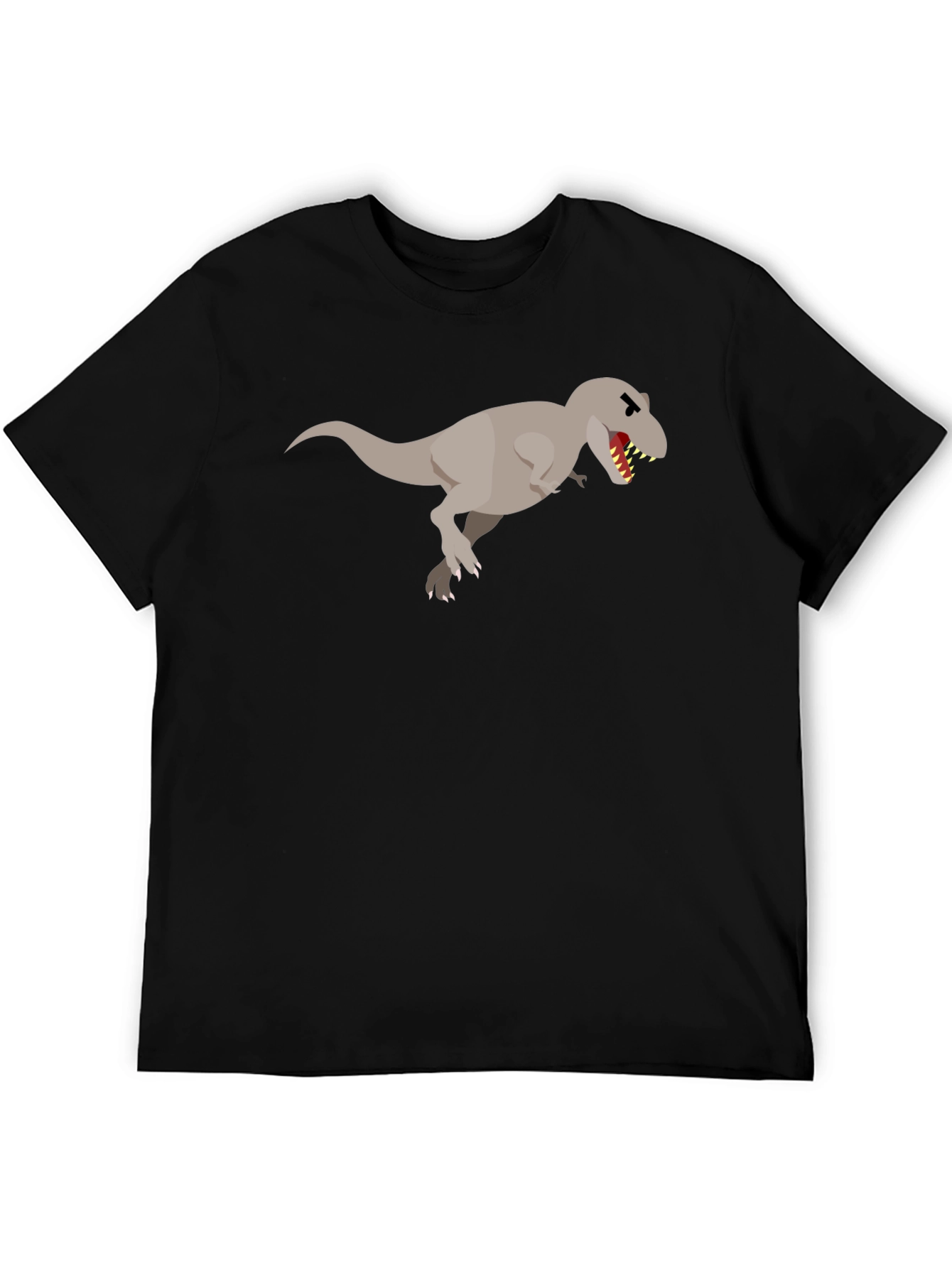 Dinosaur Graphic Tee - Black Cotton T-Shirt