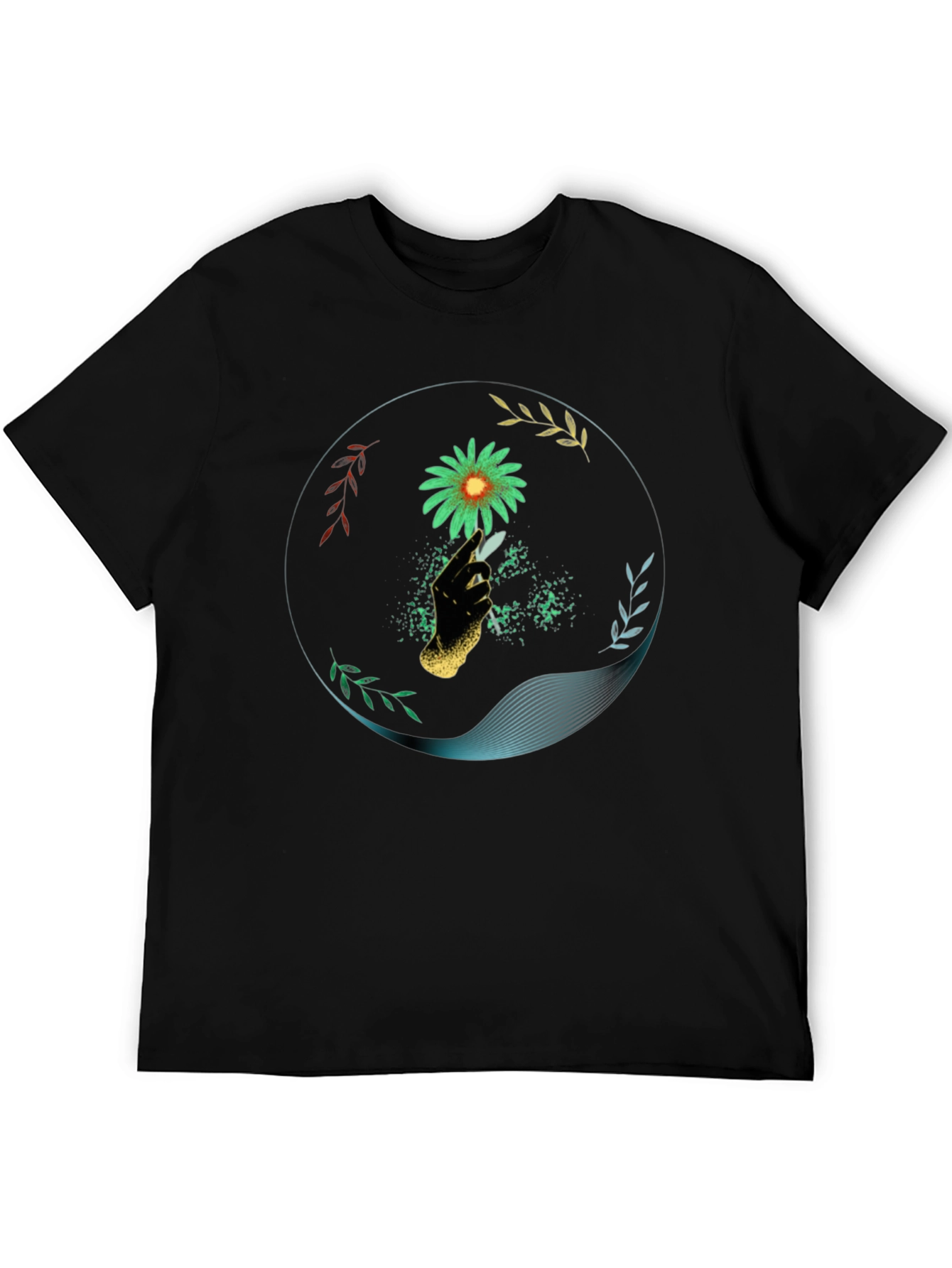 Floral Hand Graphic T-Shirt - Modern Design