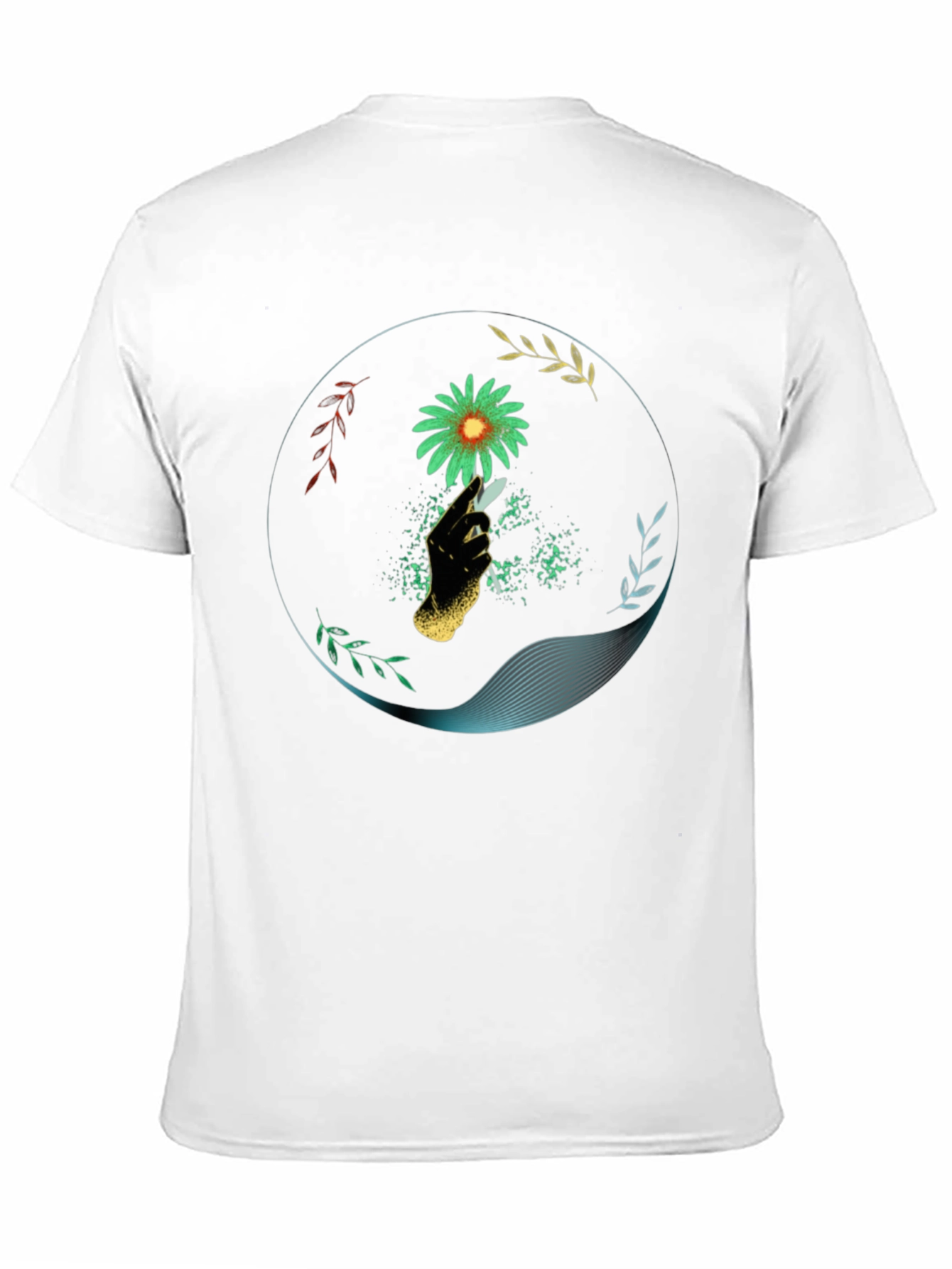 Floral Hand Graphic T-Shirt - Modern Design