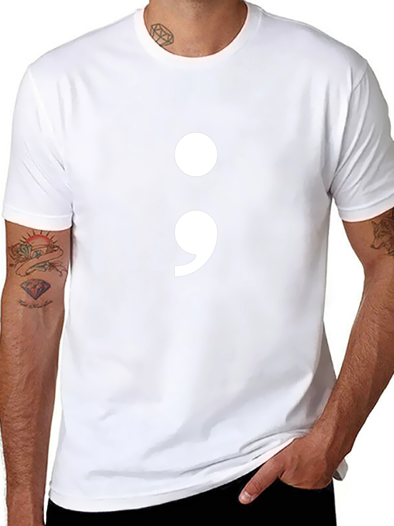 Semicolon Graphic T-Shirt - Black