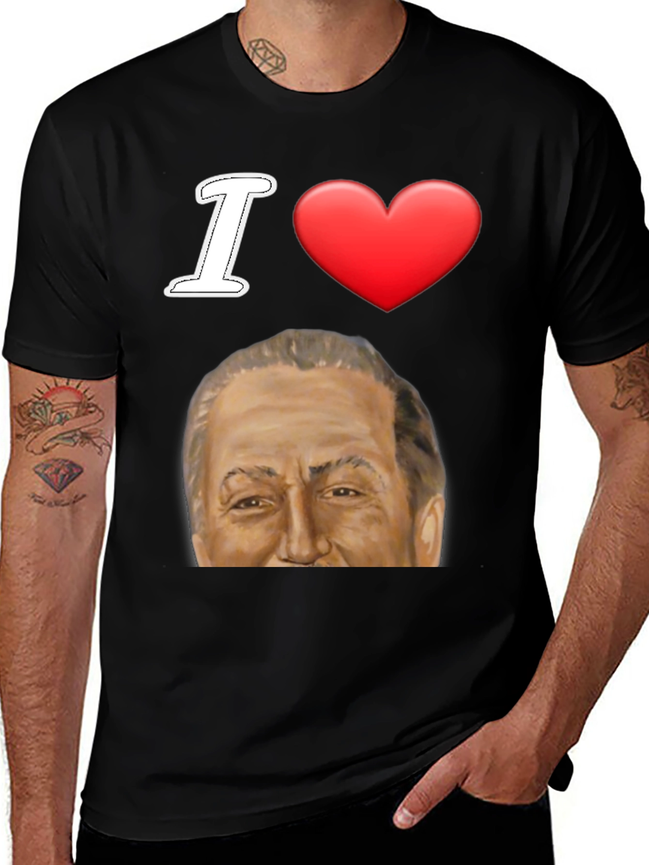 I Heart Silvio Berlusconi T-Shirt Black Graphic Tee