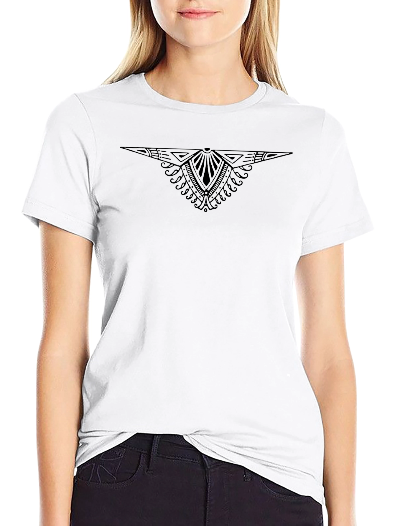 Geometric Design Black T-Shirt