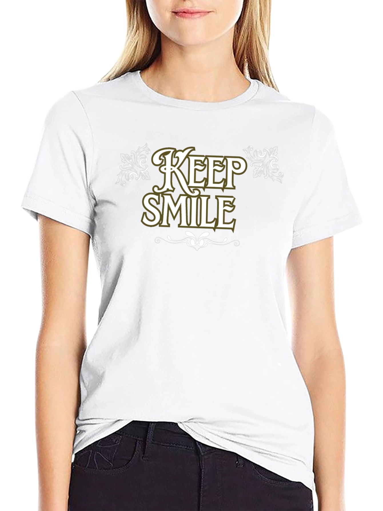 Keep Smile Black Graphic Tee Shirt