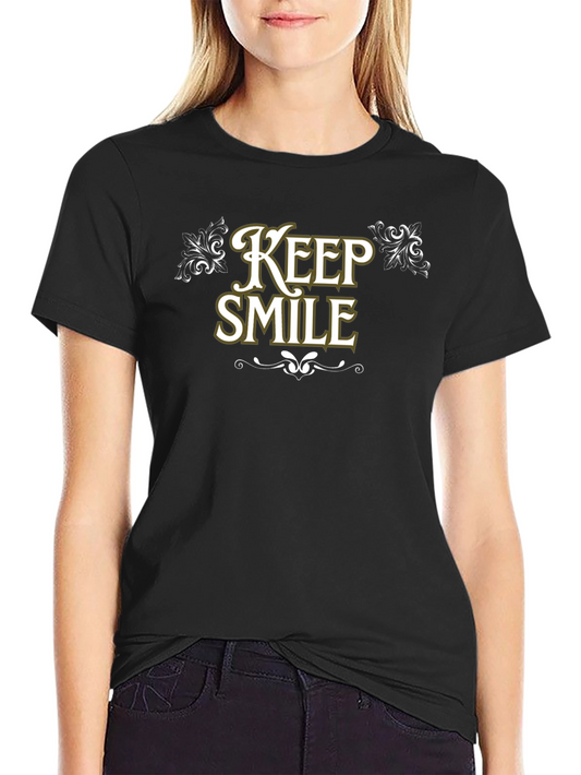 Keep Smile Black Graphic Tee Shirt