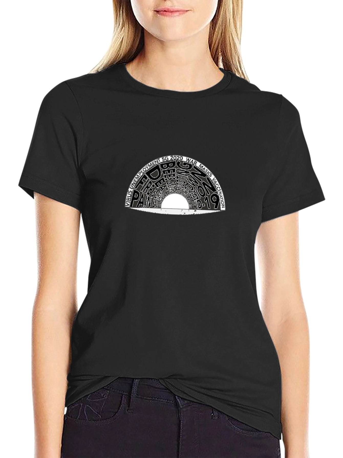 Pandemic Year Word Art Graphic T-Shirt