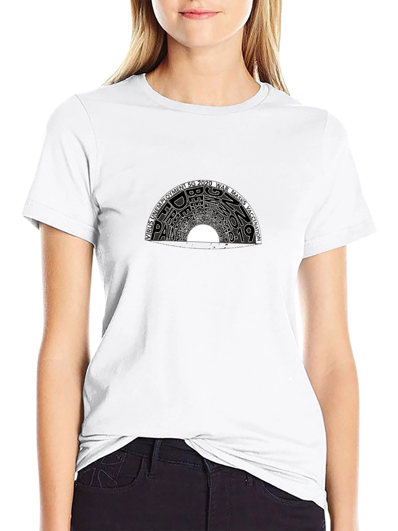 Pandemic Year Word Art Graphic T-Shirt