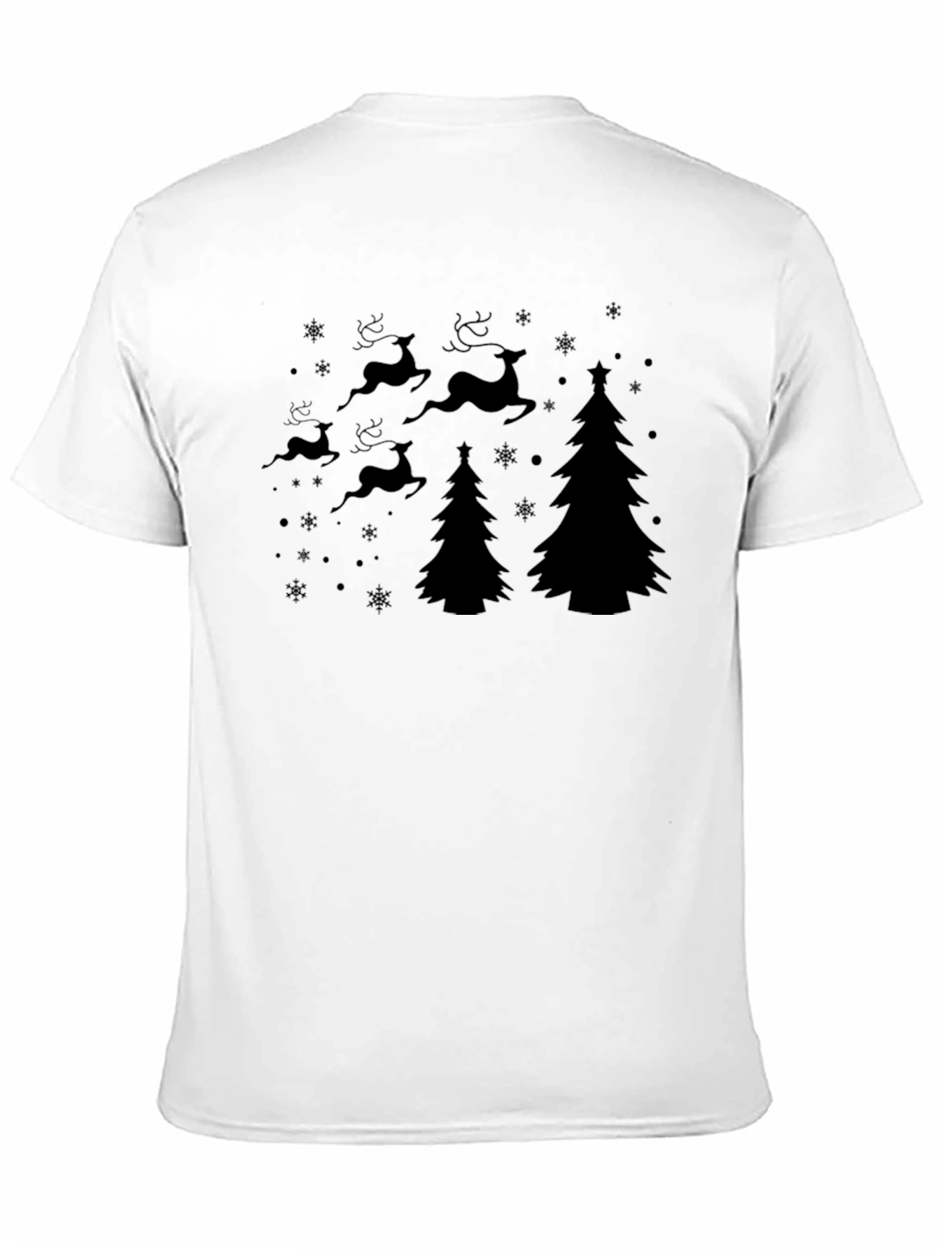 Christmas Reindeer & Tree Graphic T-Shirt