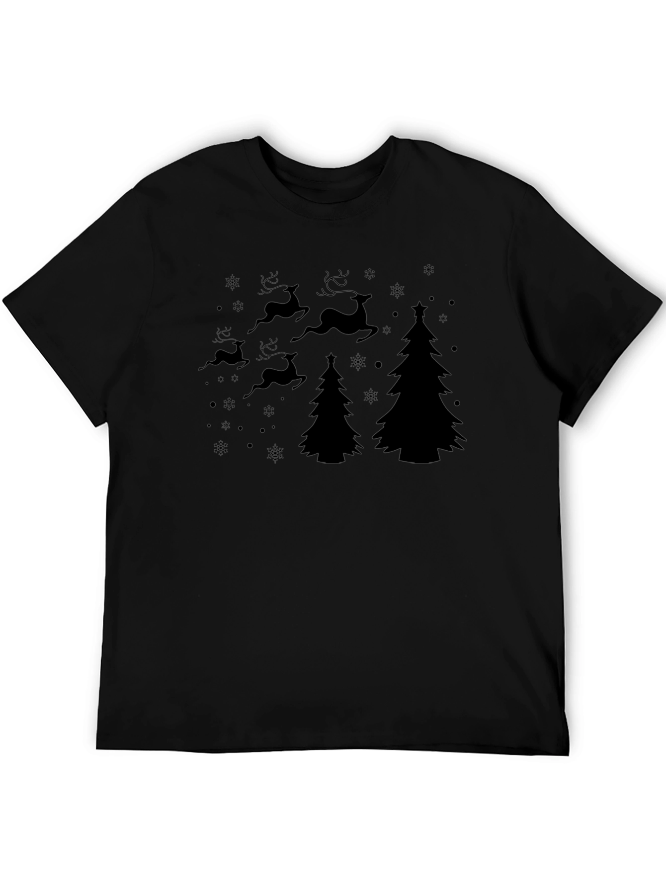 Christmas Reindeer & Tree Graphic T-Shirt