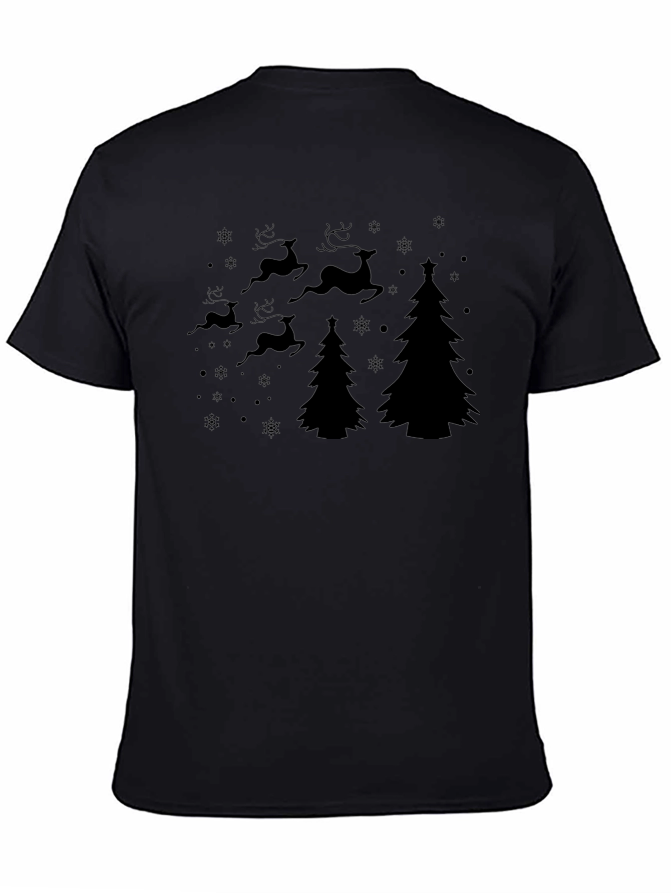 Christmas Reindeer & Tree Graphic T-Shirt