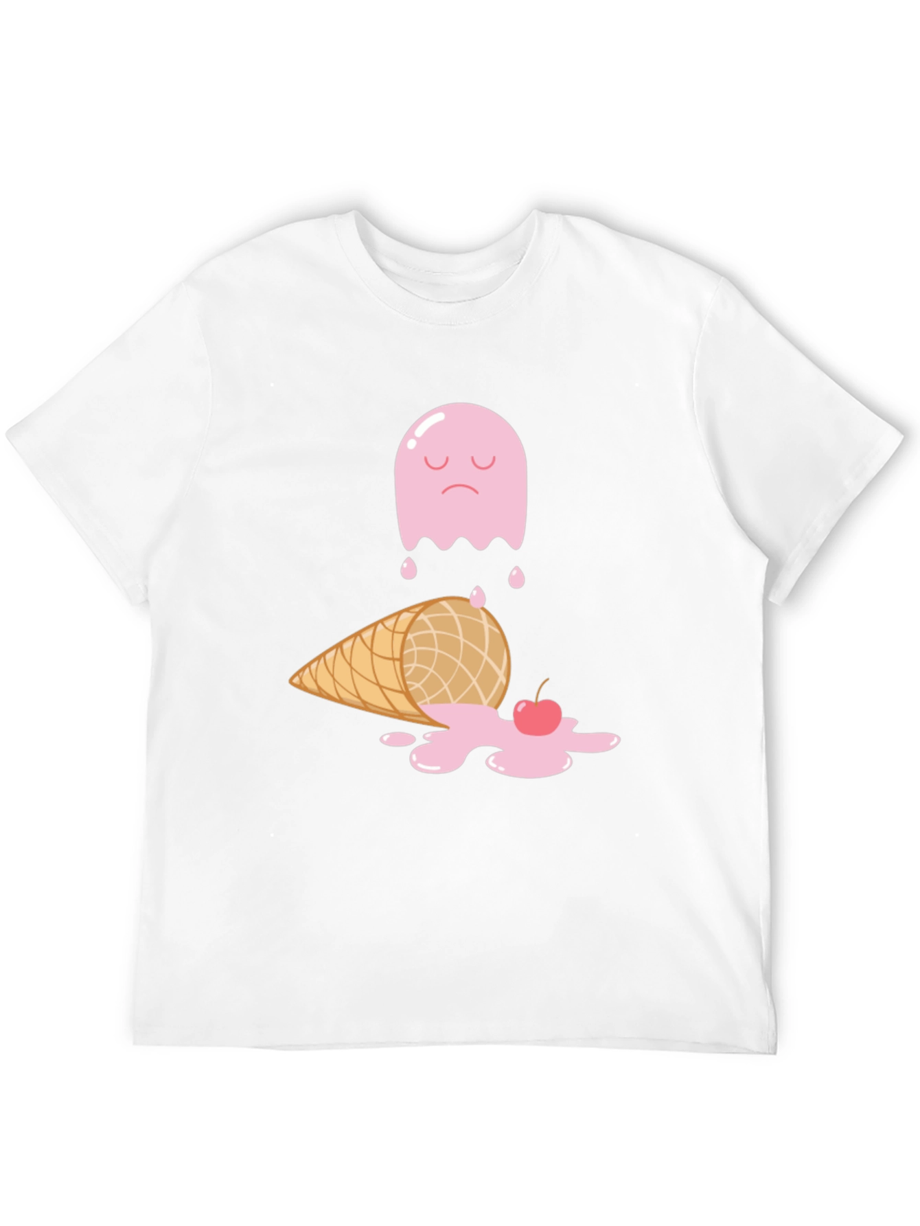 Sad Ice Cream Ghost Graphic T-Shirt