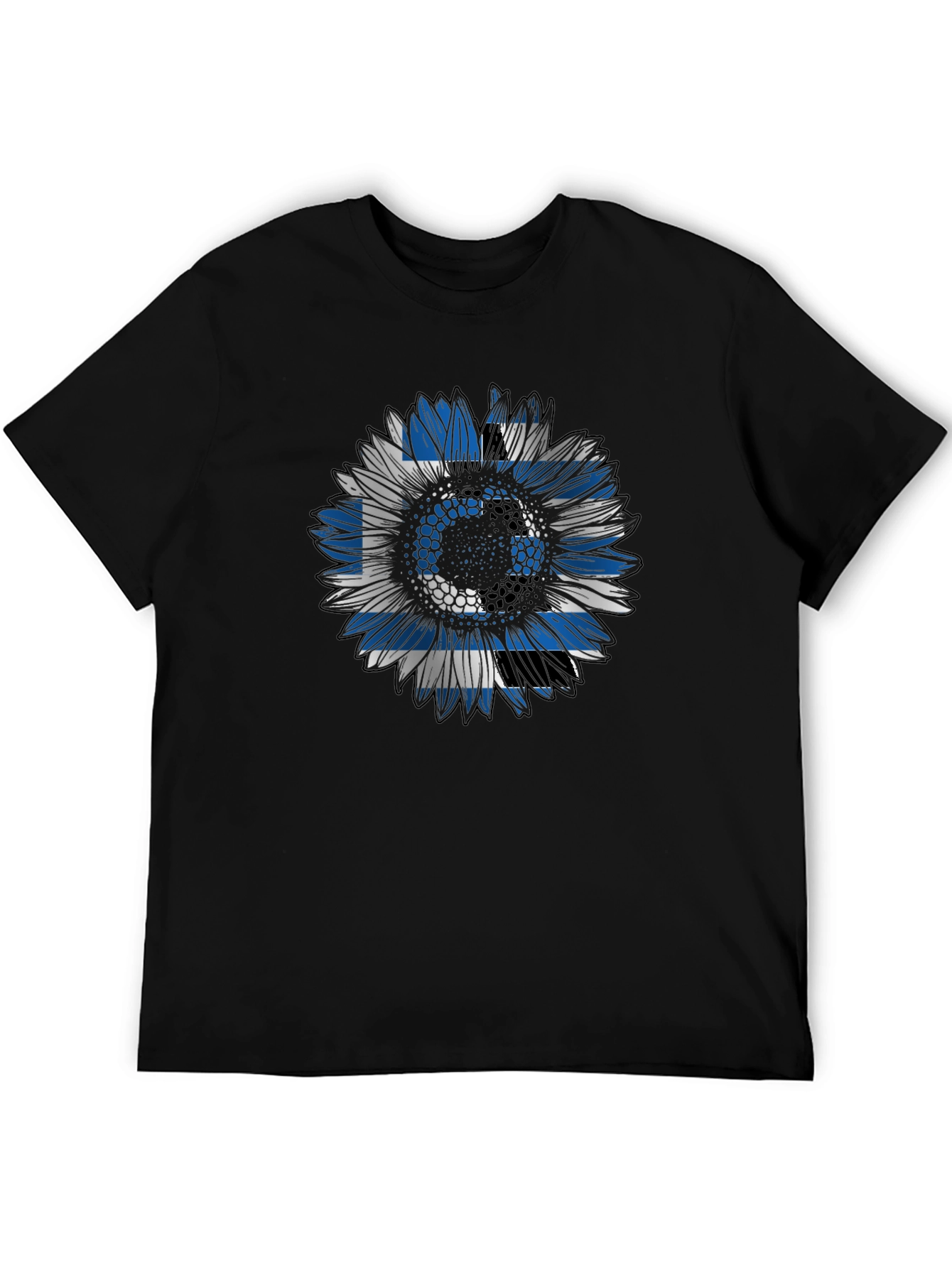 Greek Flag Sunflower Graphic Tee