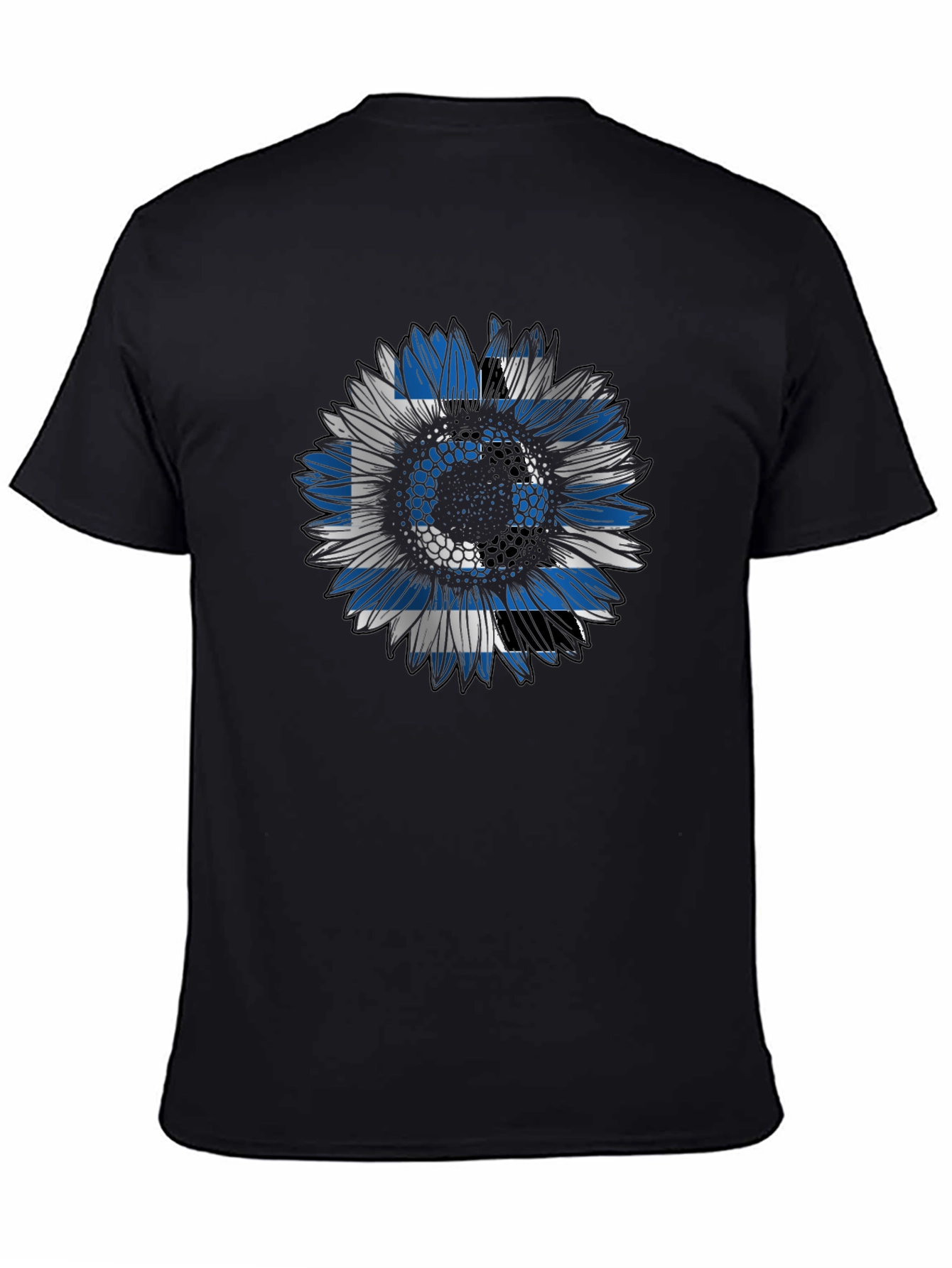 Greek Flag Sunflower Graphic Tee
