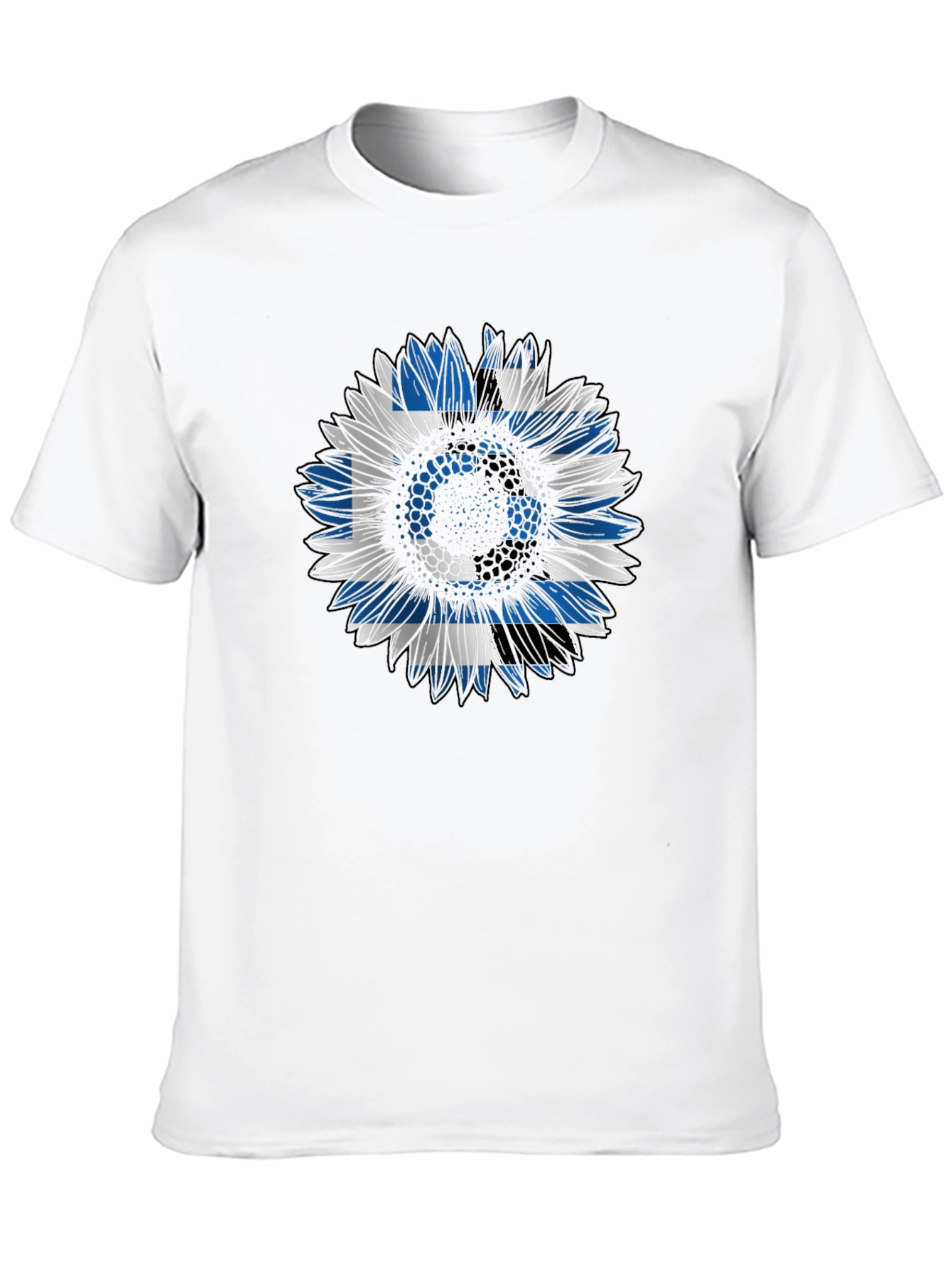 Greek Flag Sunflower Graphic Tee