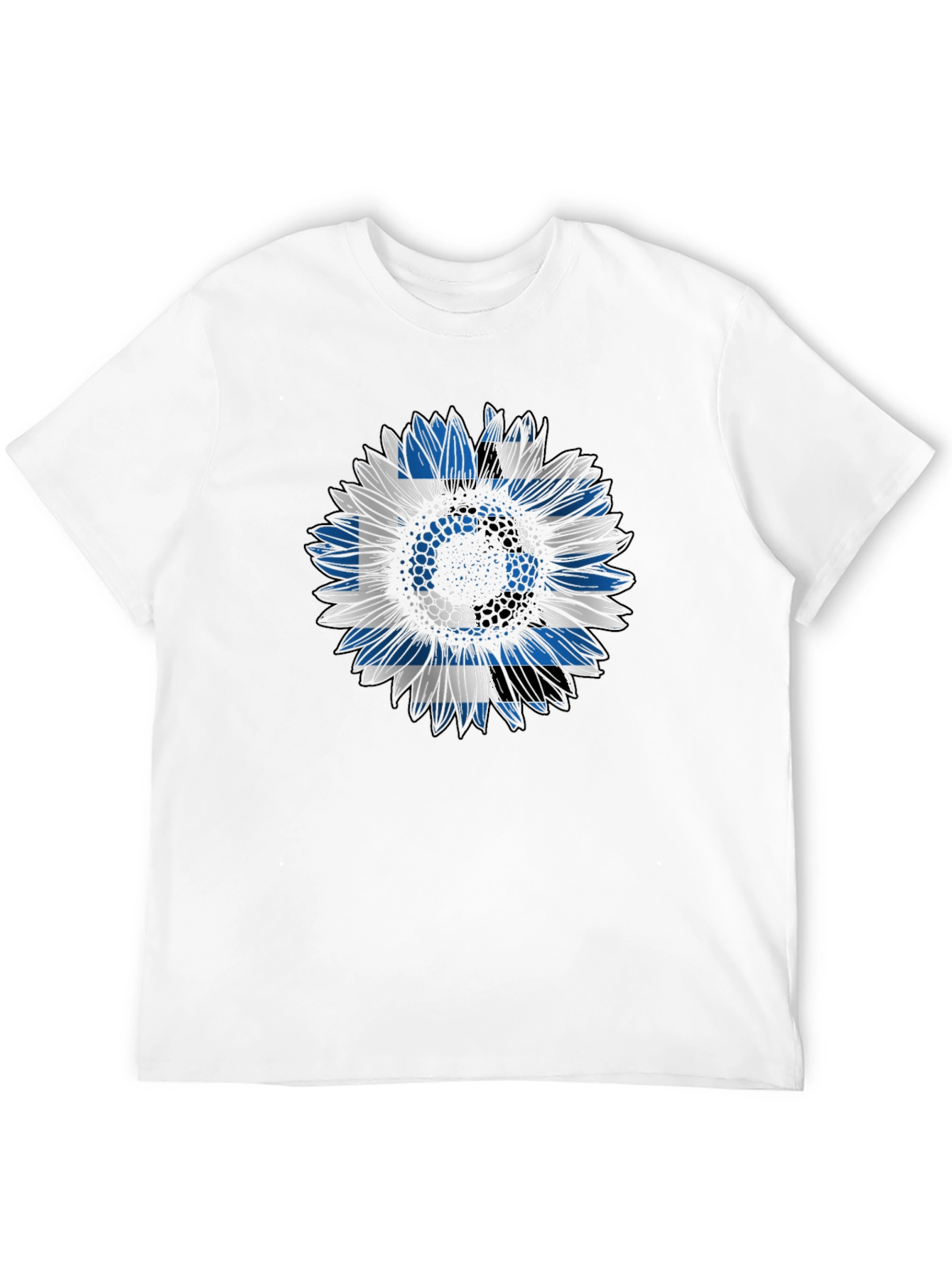 Greek Flag Sunflower Graphic Tee