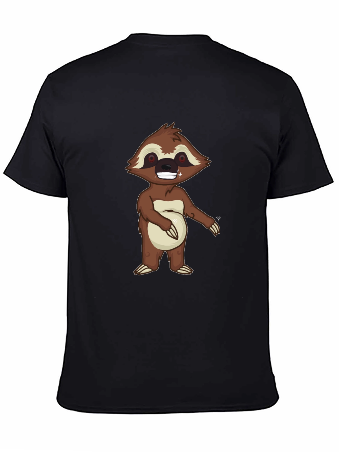 Mens Black Sloth Graphic Tee