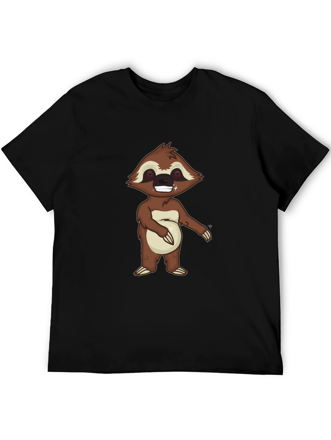 Mens Black Sloth Graphic Tee
