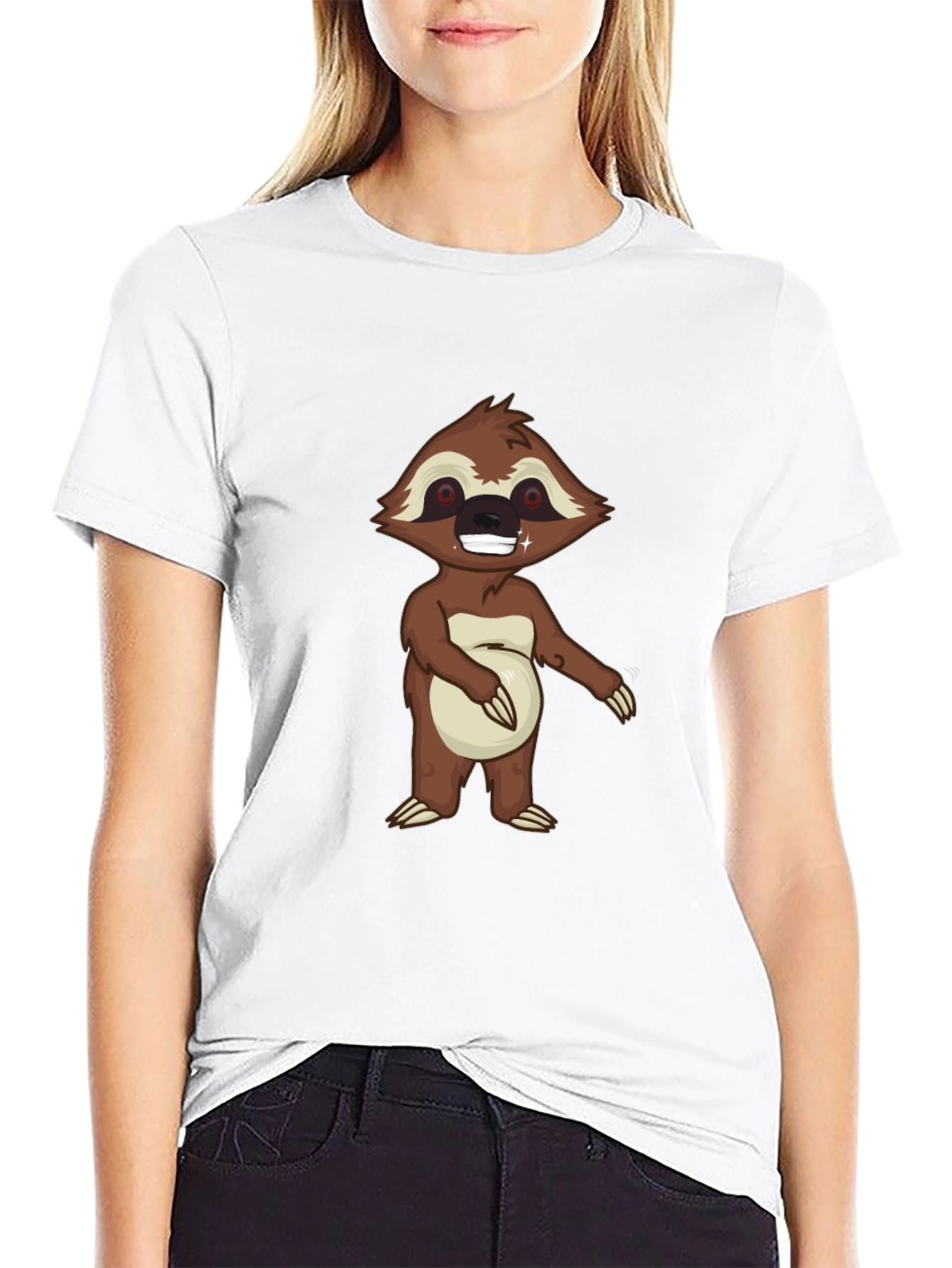 Mens Black Sloth Graphic Tee